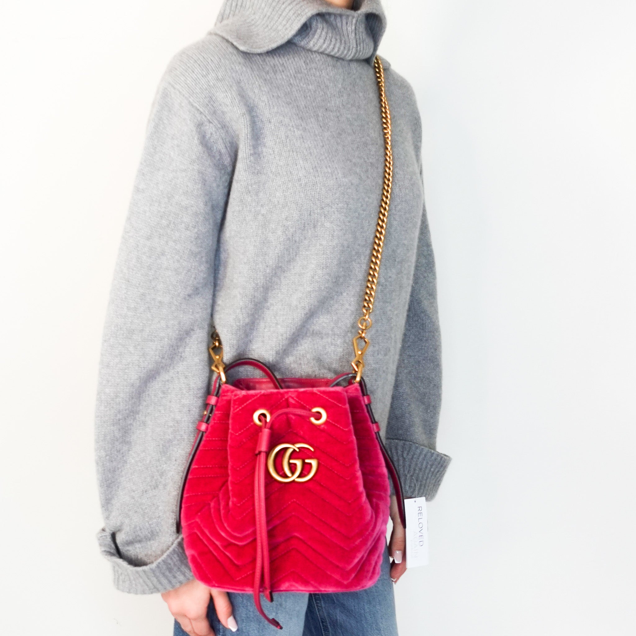 Velvet GG marmont bucket bag RRP £1.4k