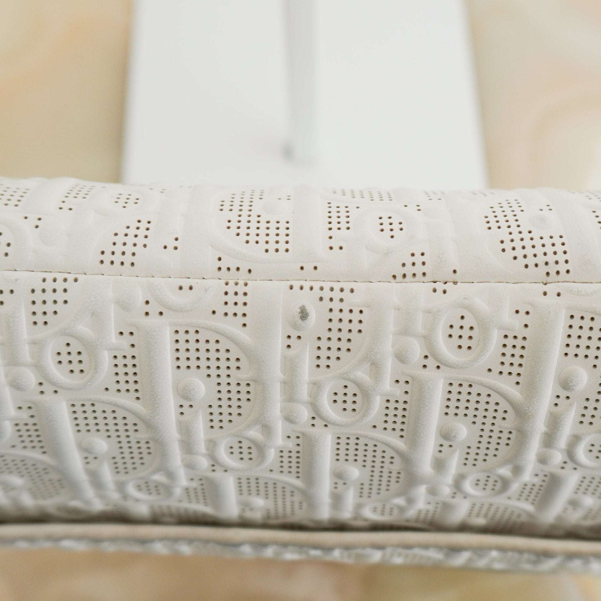 Dior White Perforated Oblique Saddle Bag with Strap (RRP £3500) | Authentic Preloved - Reloved Again