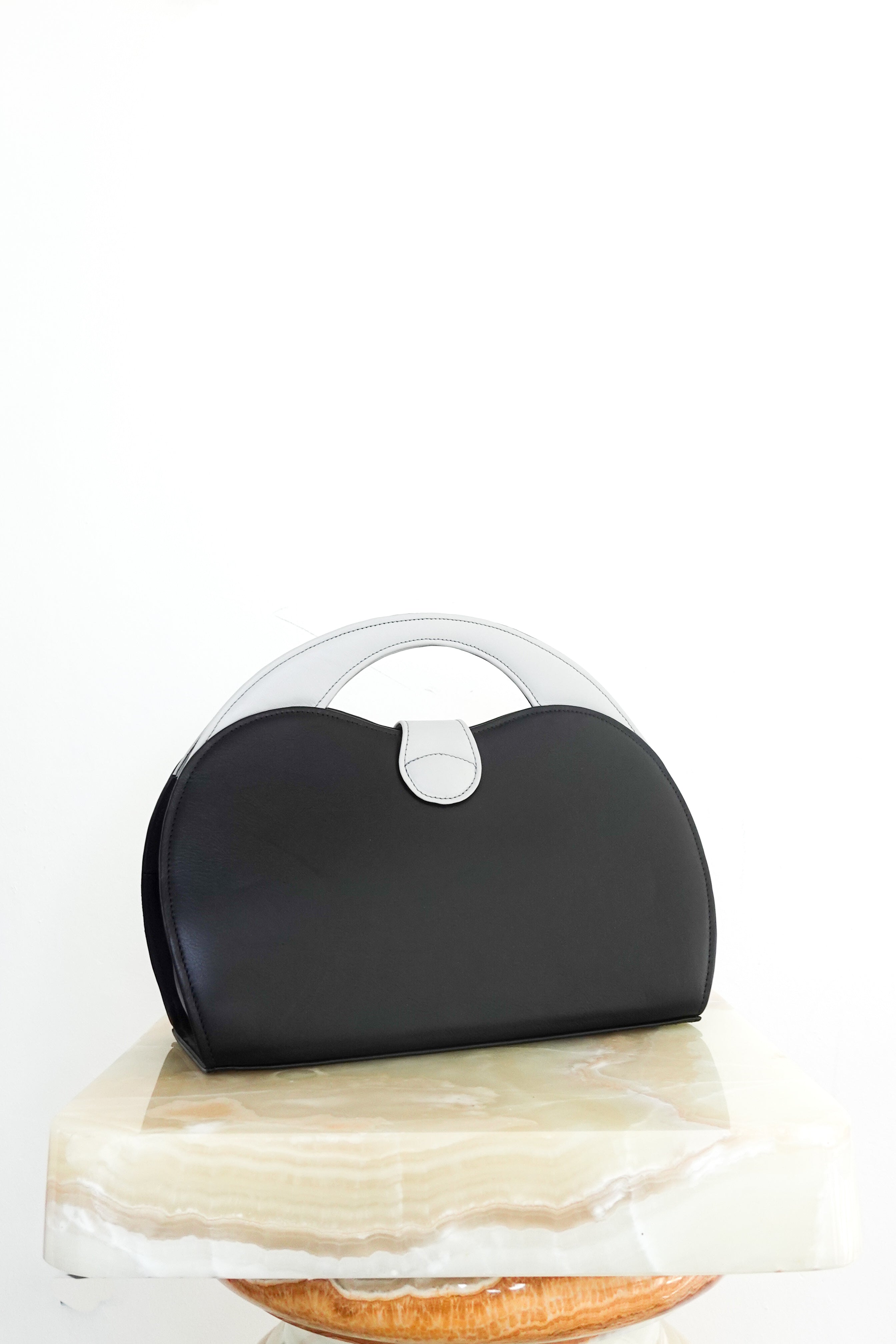 Black structured handbag