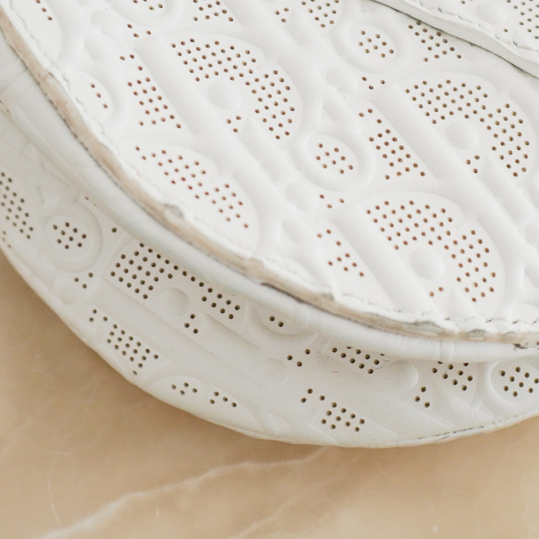 Dior White Perforated Oblique Saddle Bag with Strap (RRP £3500) | Authentic Preloved