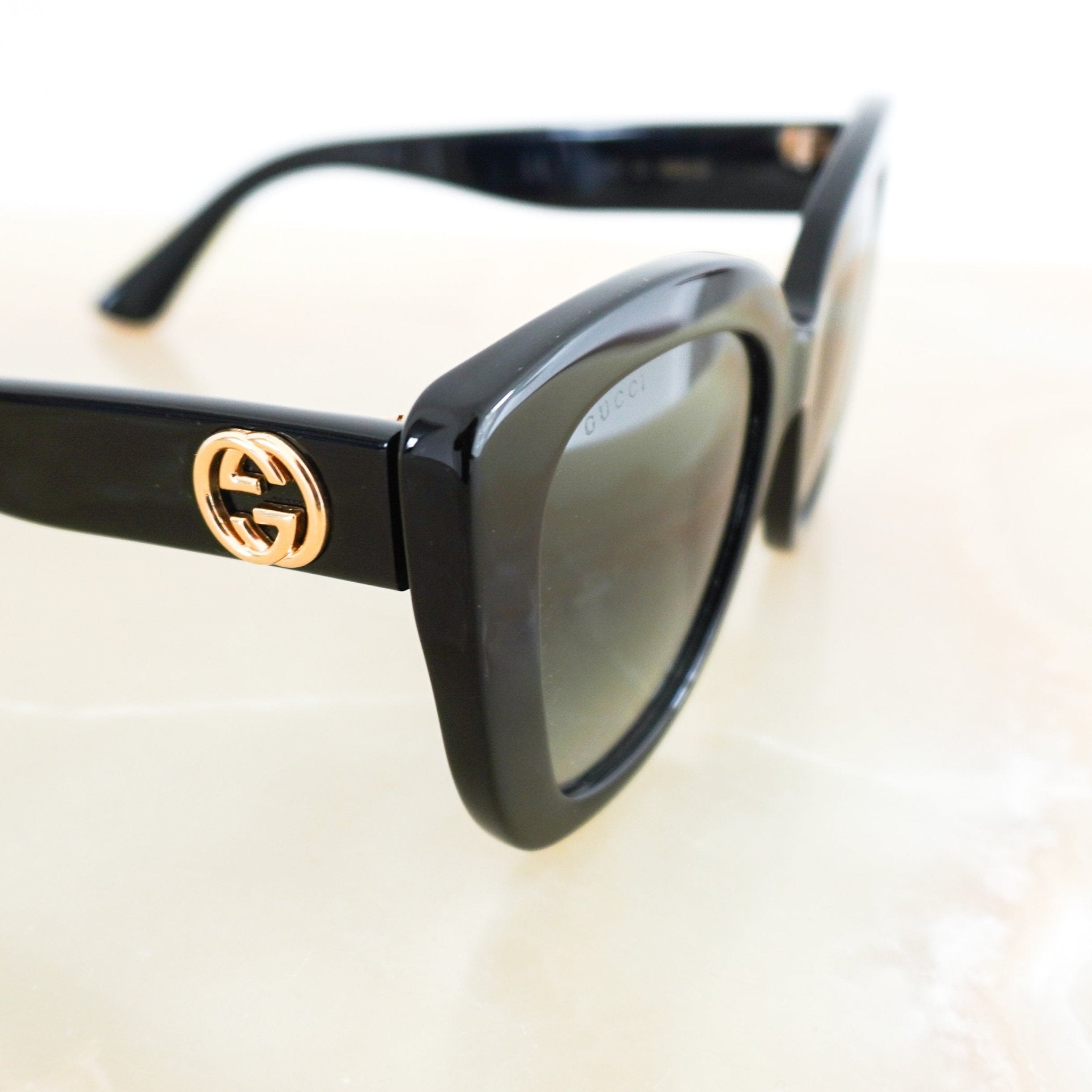 Gucci Black Oversize Cat Eye Sunglasses RRP £270 | Authentic Preloved FINAL SALE