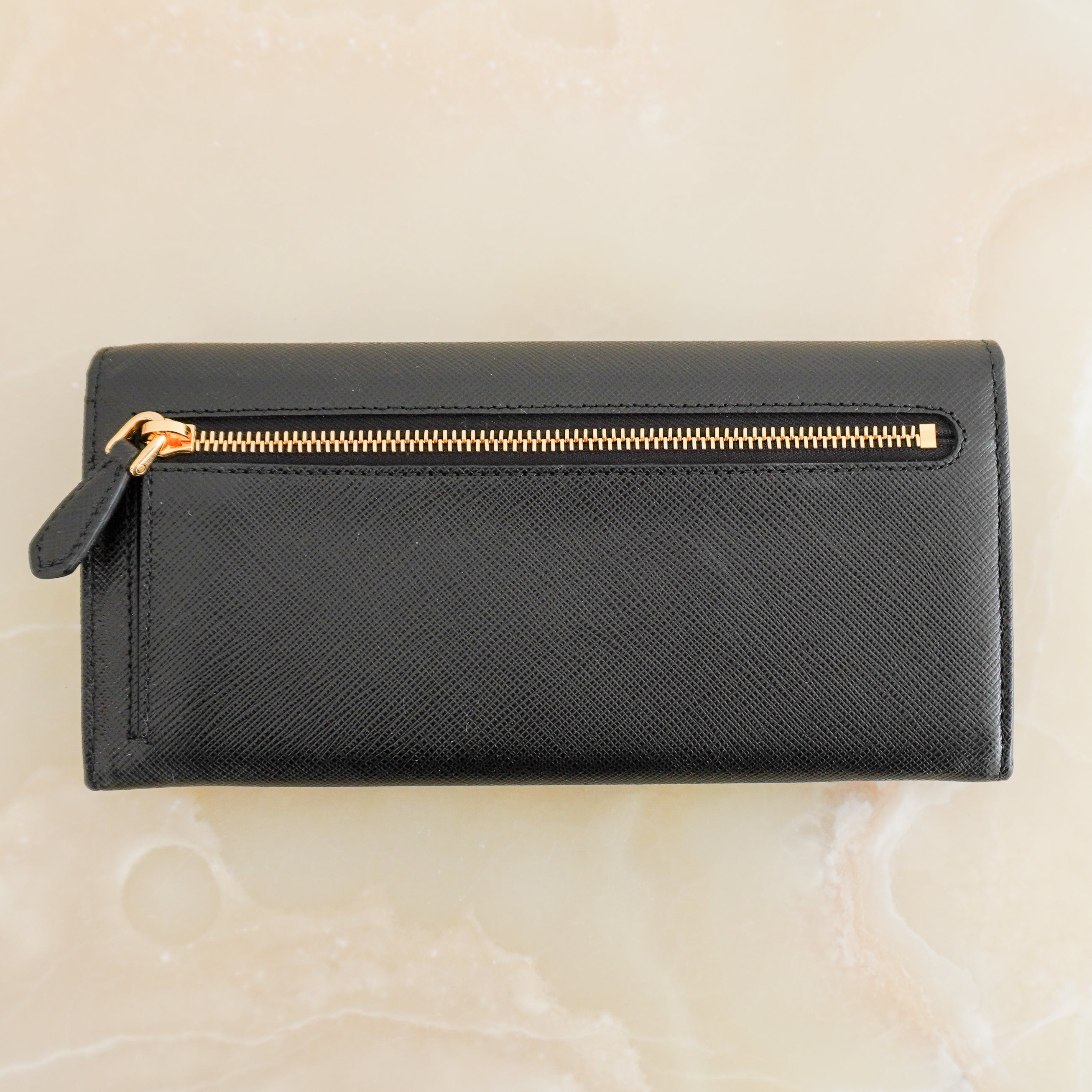 Prada Black Saffiano Leather Clutch Wallet (RRP £740) | Authentic Preloved