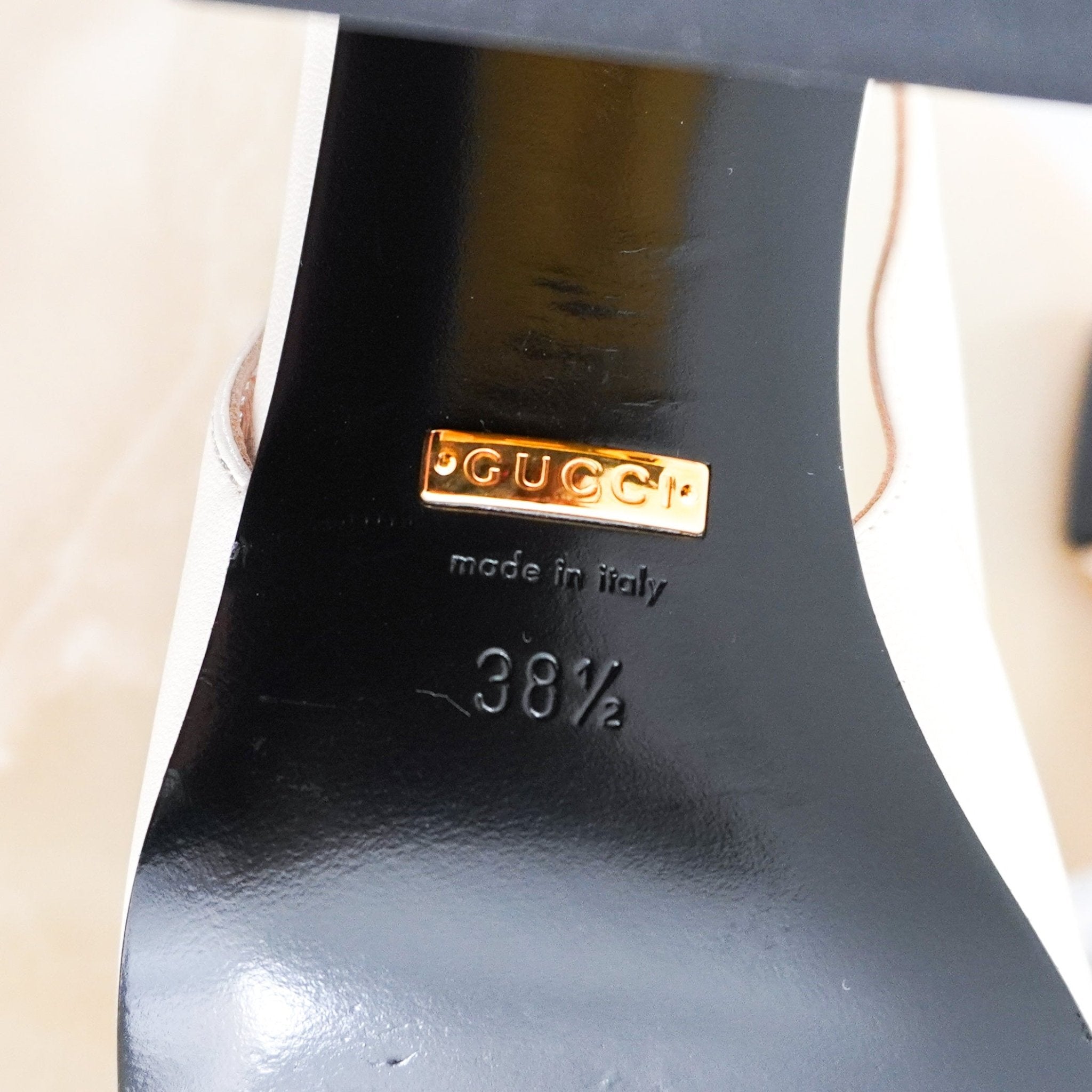 Gucci Marmont White Block Slingback Heels RRP £720 | Authentic Preloved