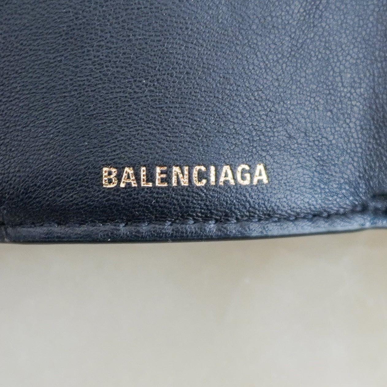 Balenciaga Paris Graffiti Paper Mini Trifold Wallet Black Leather (RRP £475) | Authentic Preloved