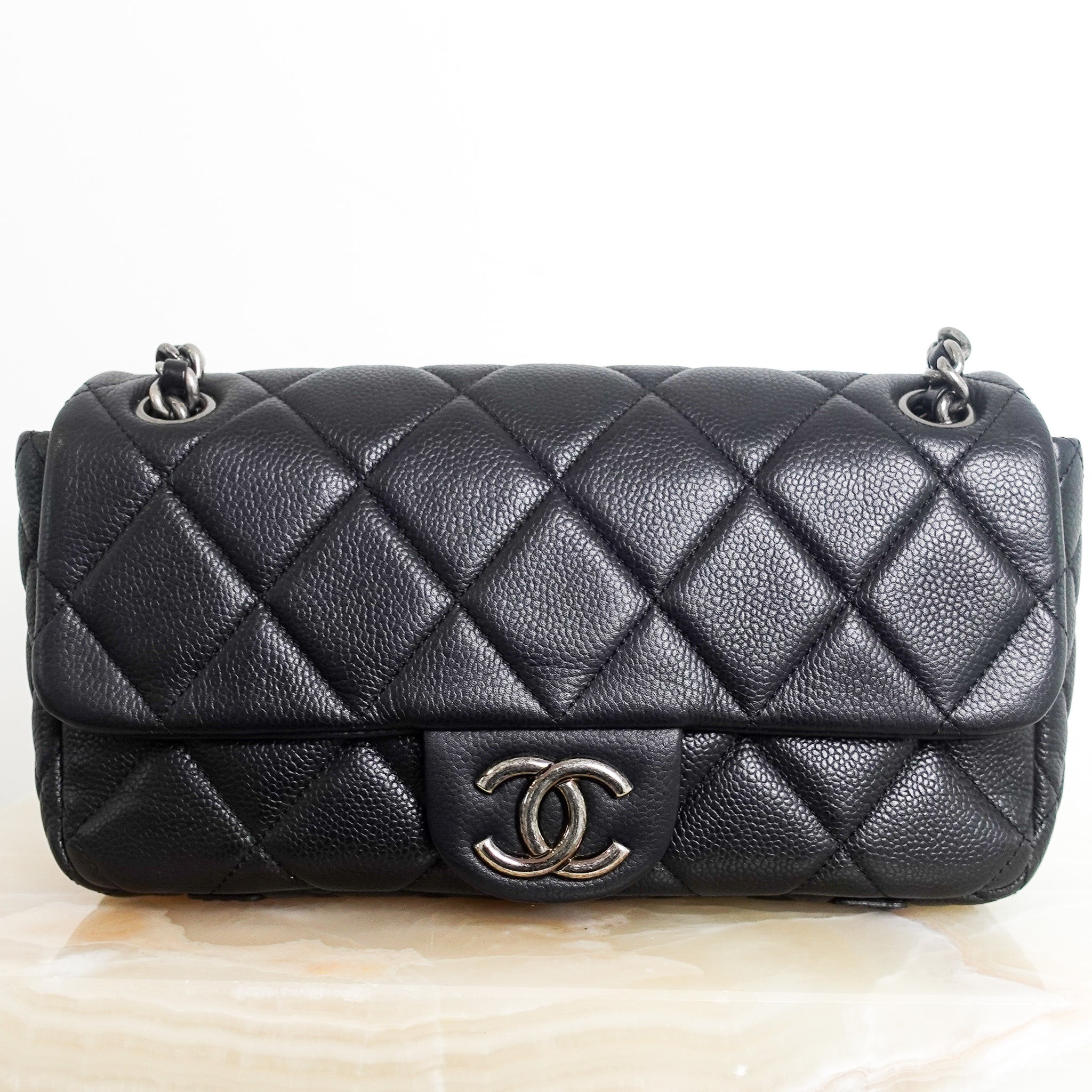 Quilted medium perfect edge flap bag RRP £6k