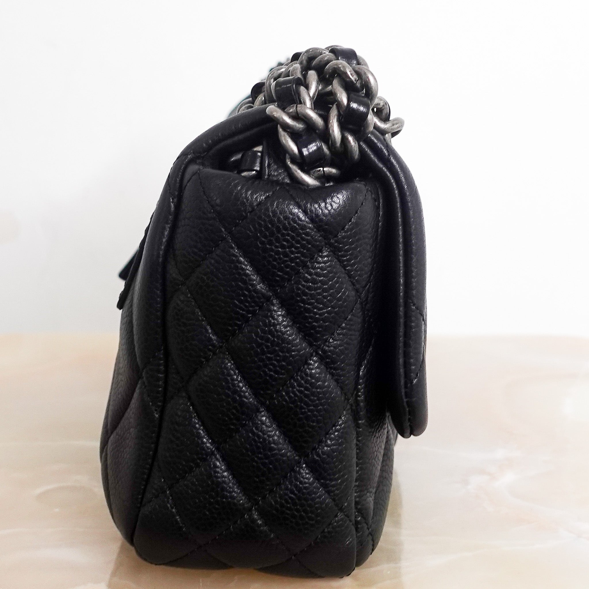 Quilted medium perfect edge flap bag RRP £6k