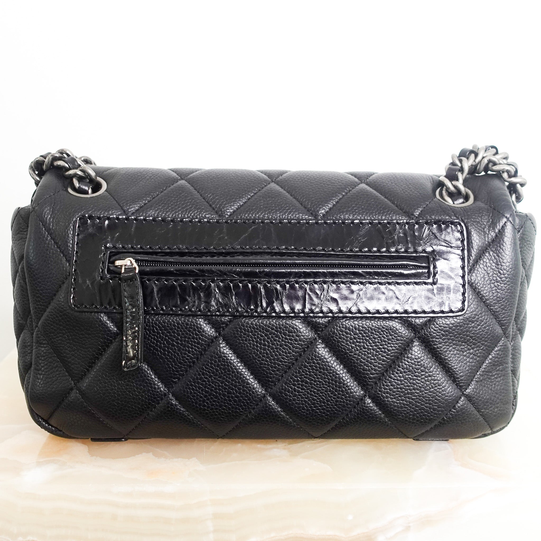 Quilted medium perfect edge flap bag RRP £6k