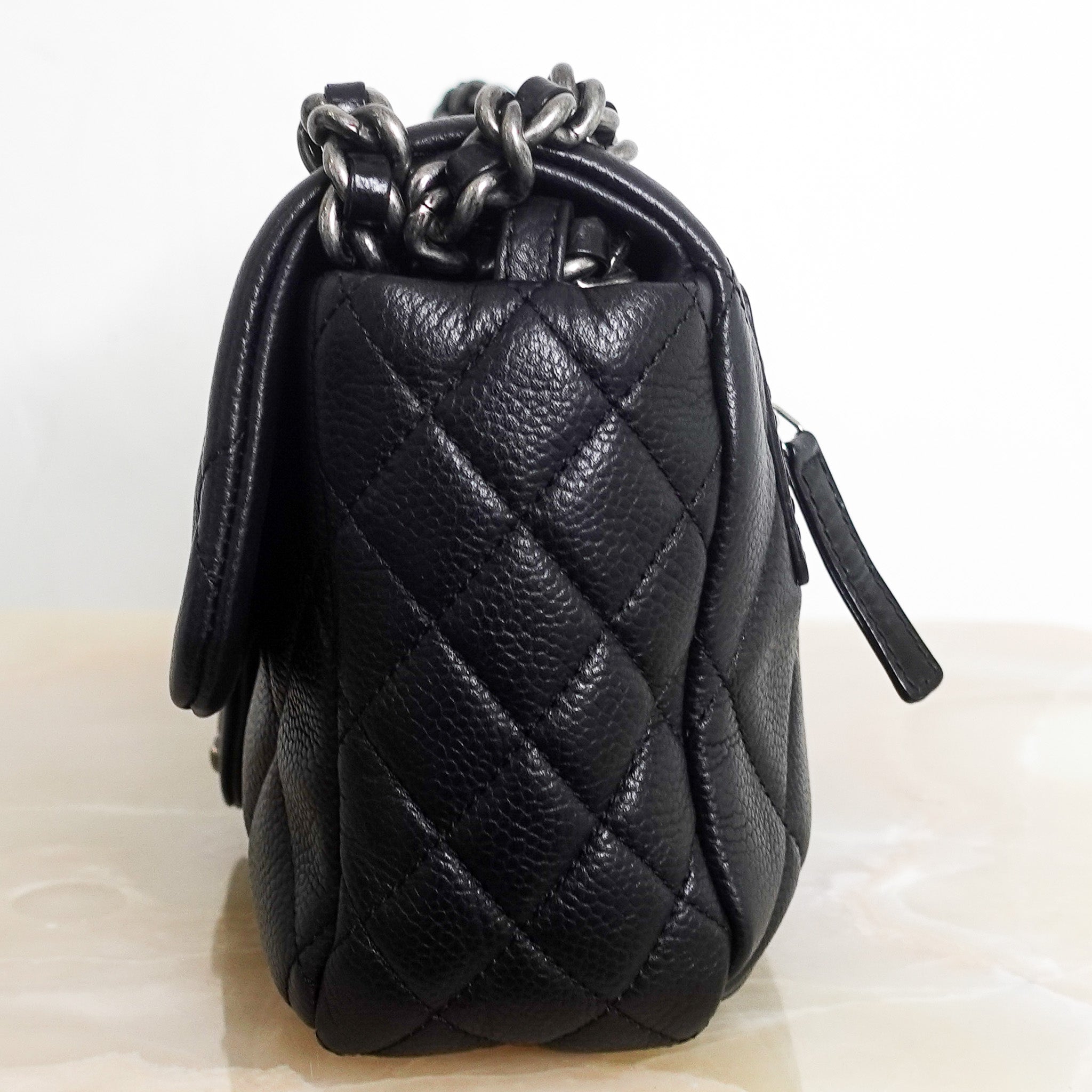 Quilted medium perfect edge flap bag RRP £6k