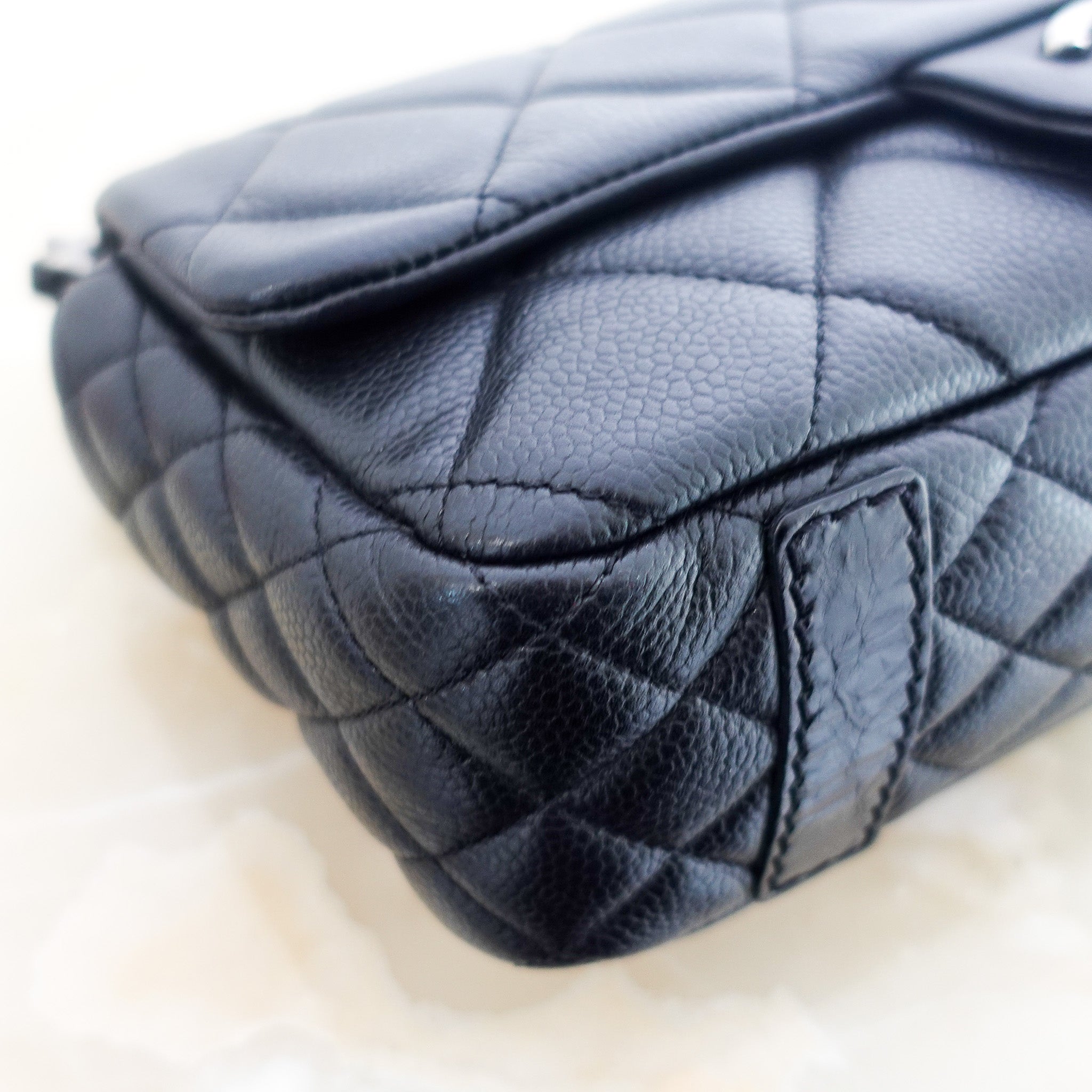 Quilted medium perfect edge flap bag RRP £6k