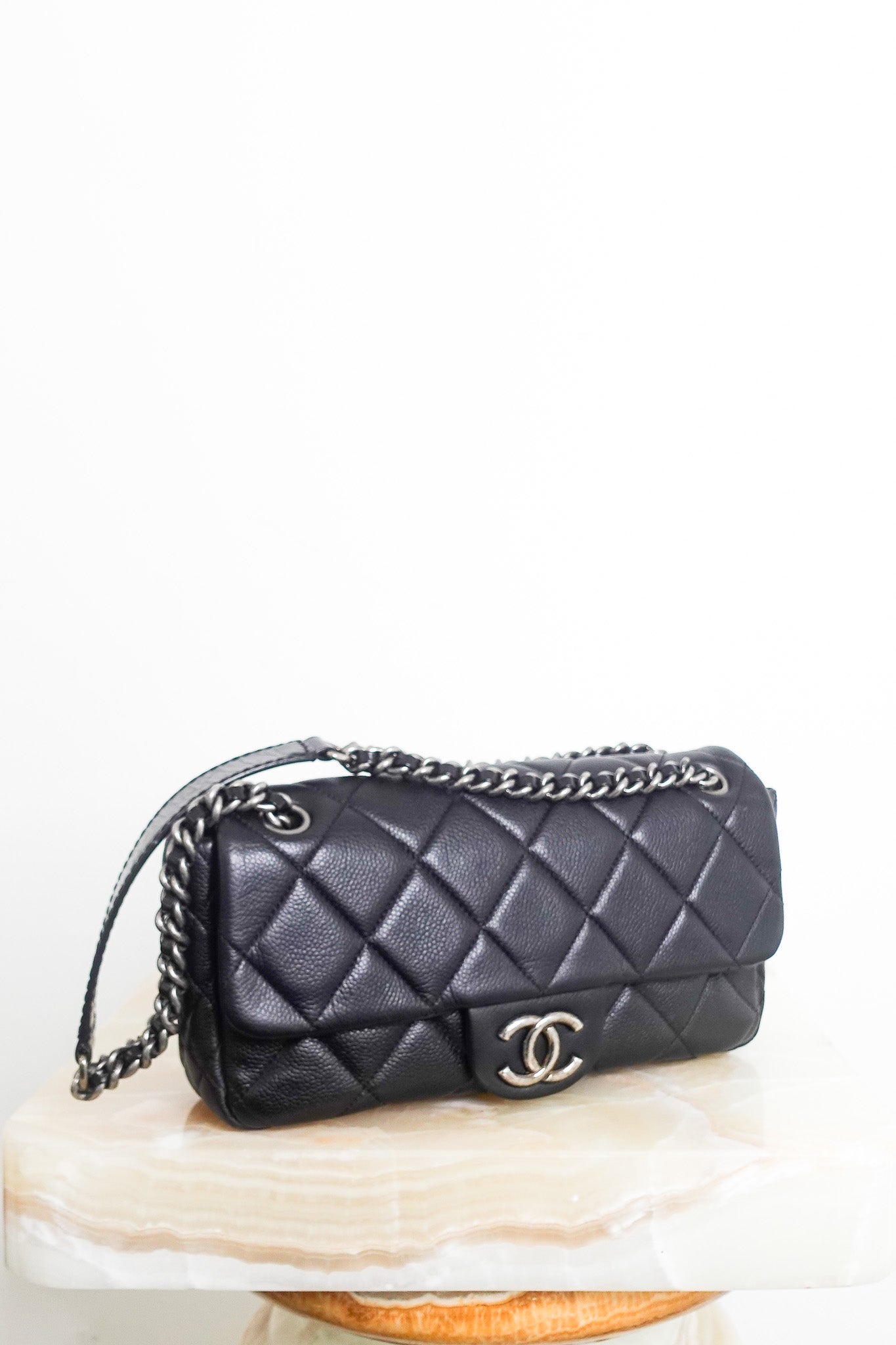 Quilted medium perfect edge flap bag RRP £6k