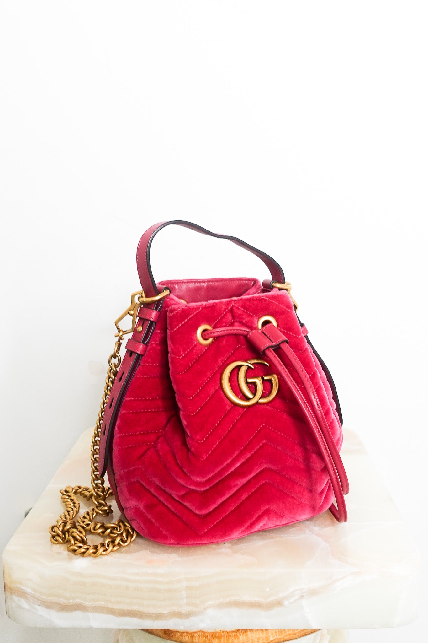 Velvet GG marmont bucket bag RRP £1.4k