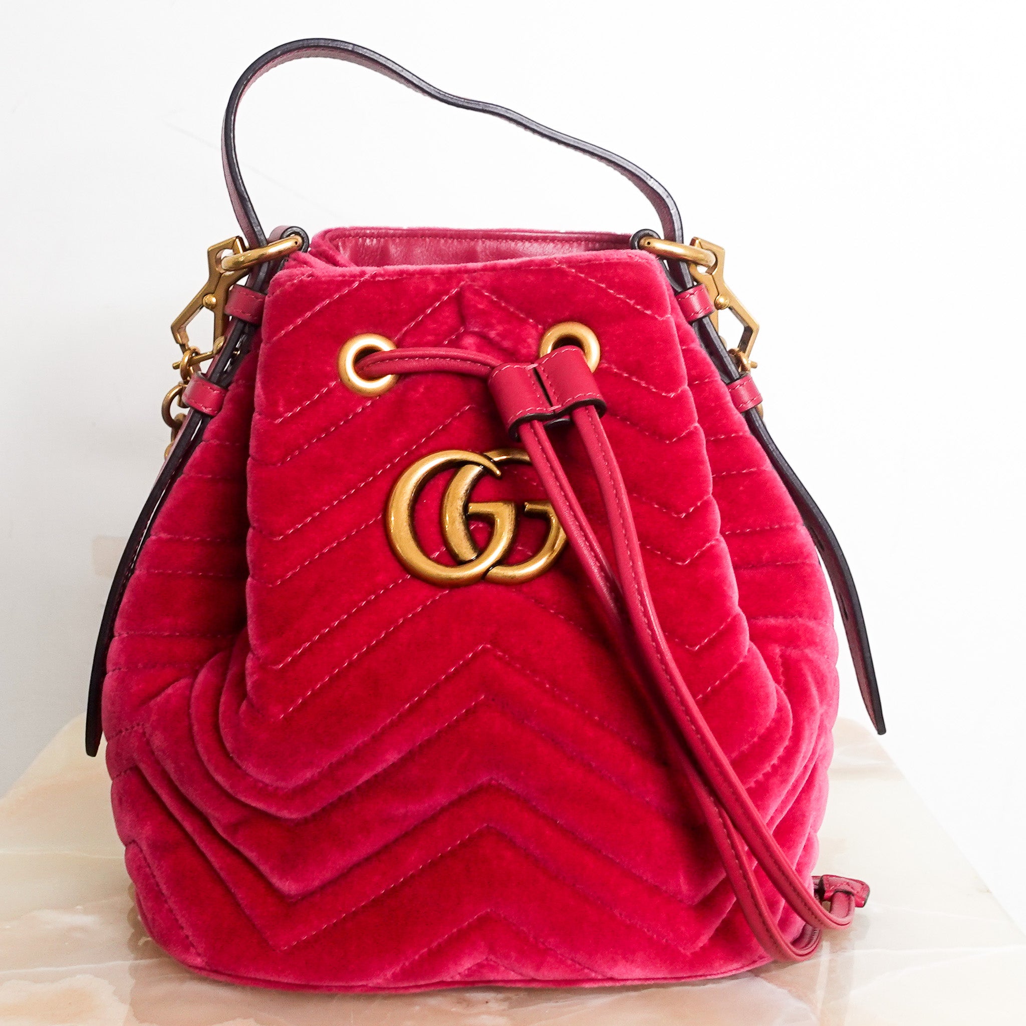 Velvet GG marmont bucket bag RRP £1.4k