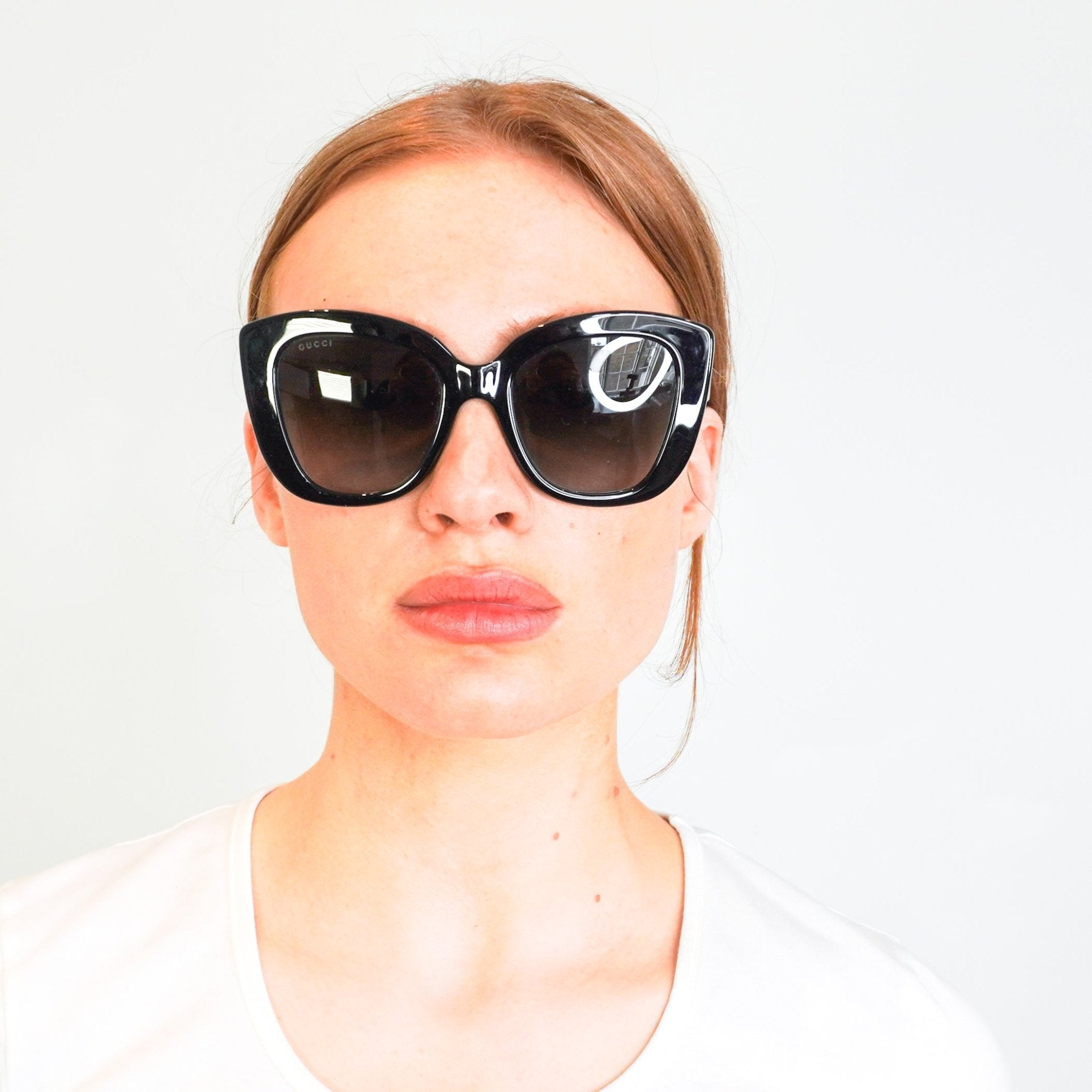 Gucci Black Oversize Cat Eye Sunglasses RRP £270 | Authentic Preloved FINAL SALE