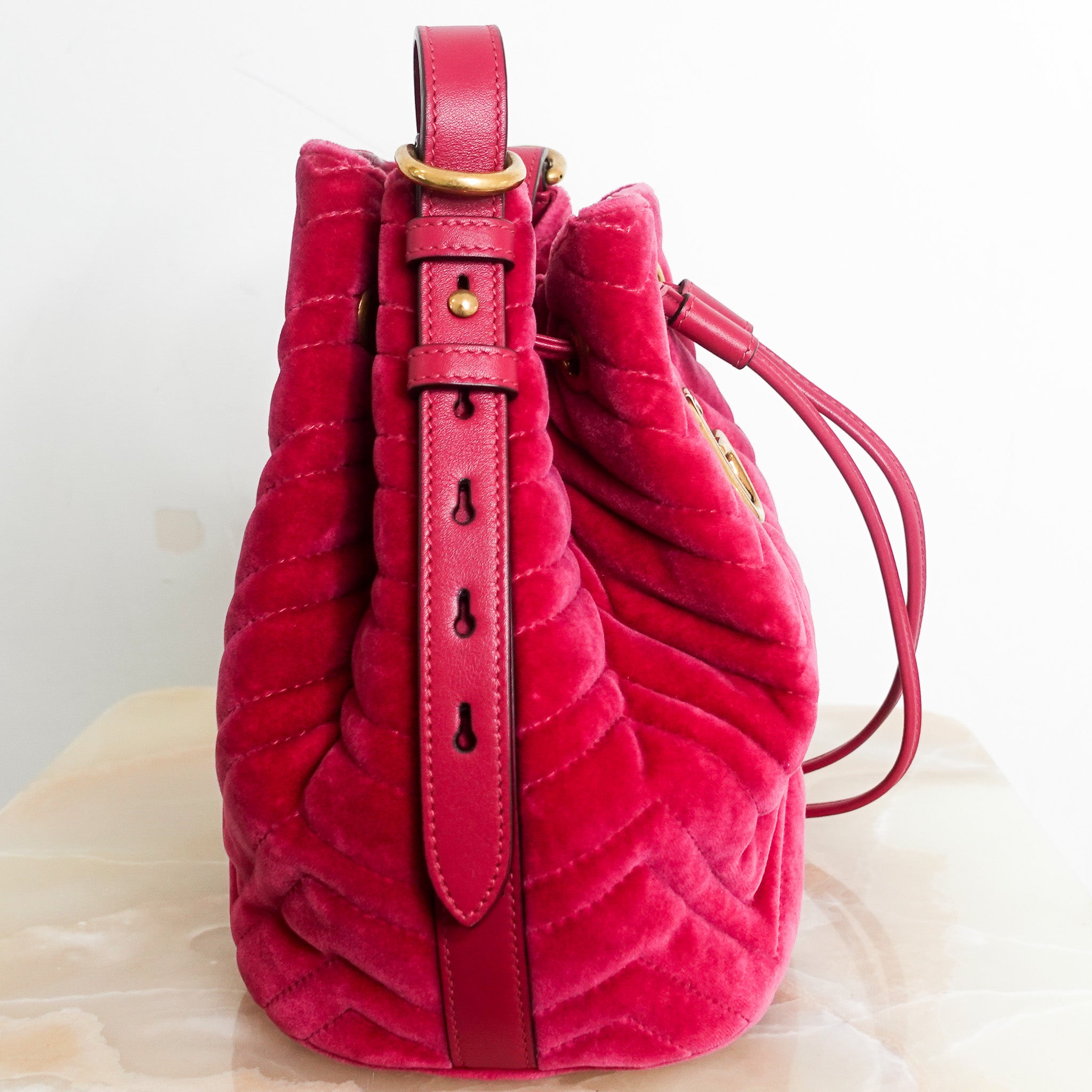 Velvet GG marmont bucket bag RRP £1.4k