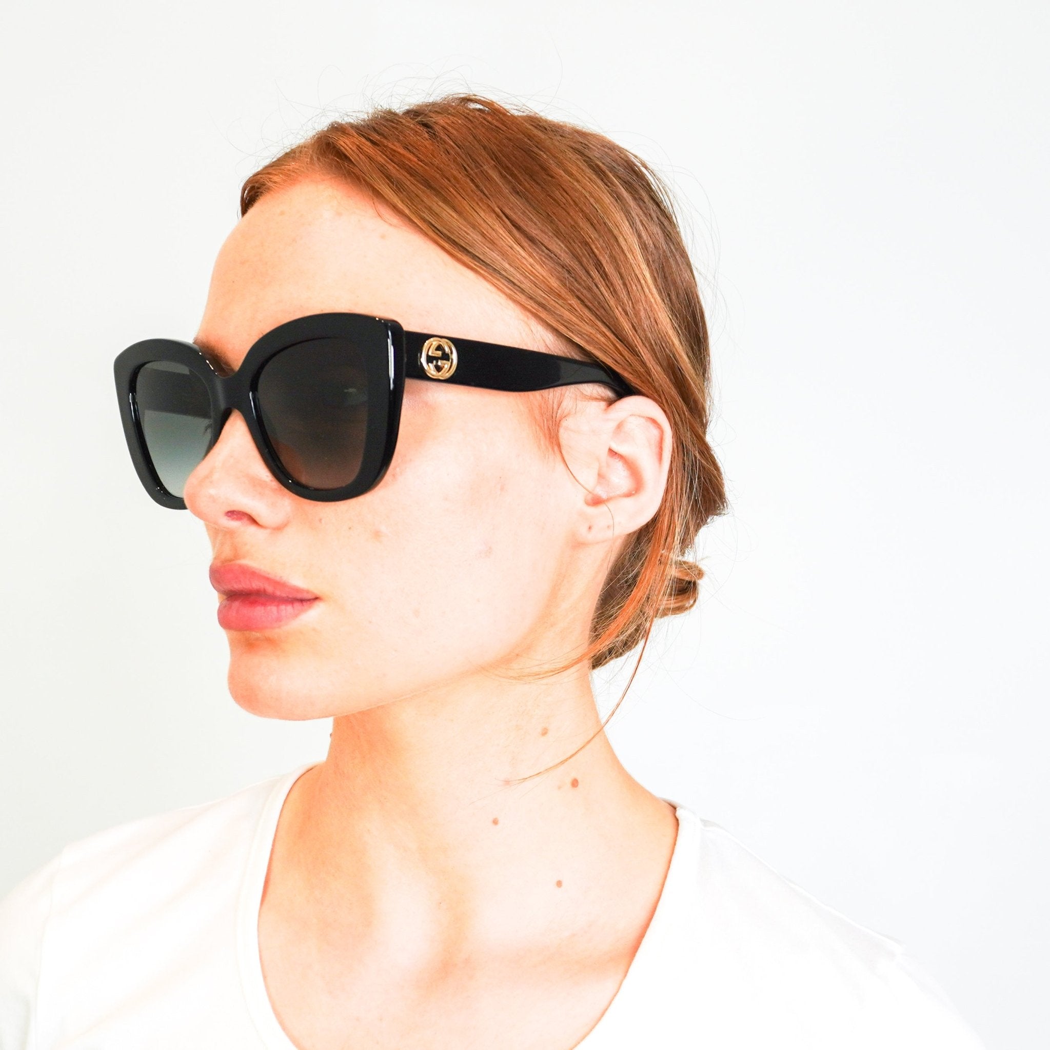 Gucci Black Oversize Cat Eye Sunglasses RRP £270 | Authentic Preloved FINAL SALE