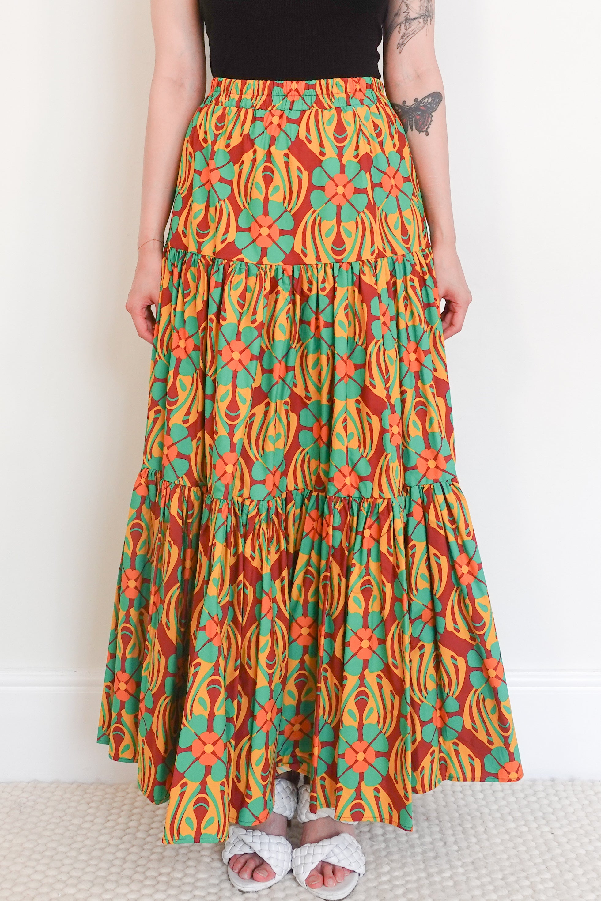 Clover poplin maxi skirt RRP £450