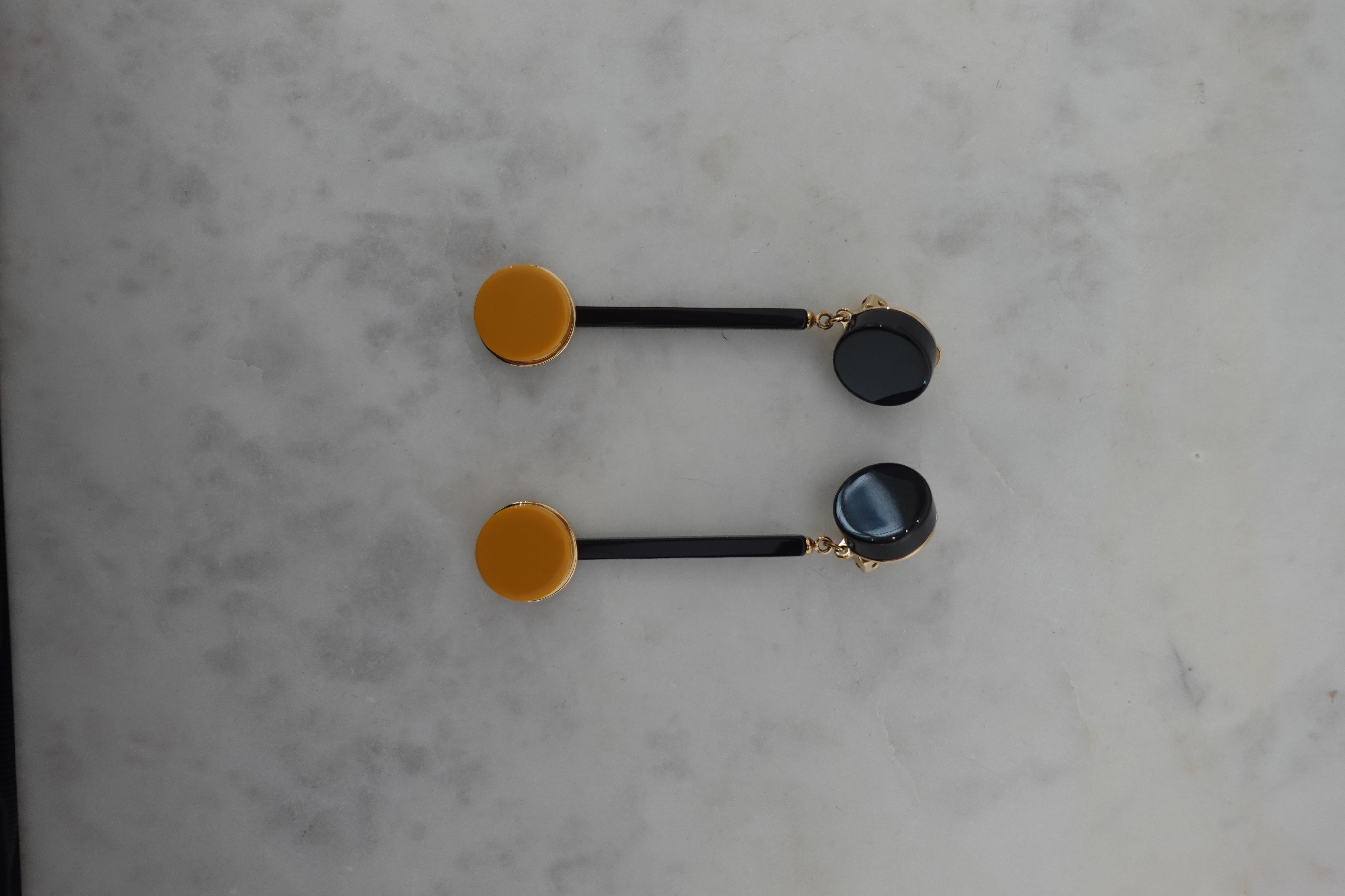 Yellow and Black Drop Earrings RRP £240