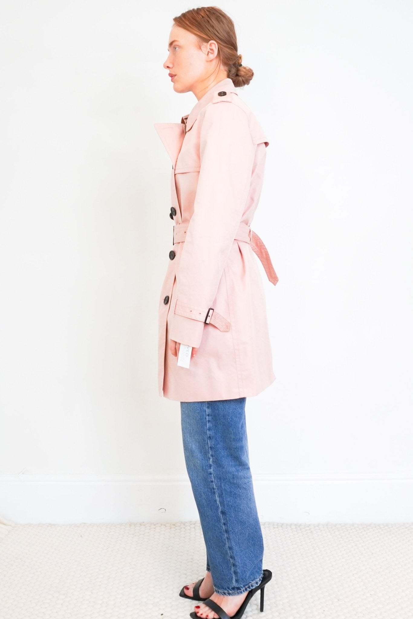 Coach Pink Double - Breasted Trench Coat RRP £380 | Authentic Preloved - Reloved Again