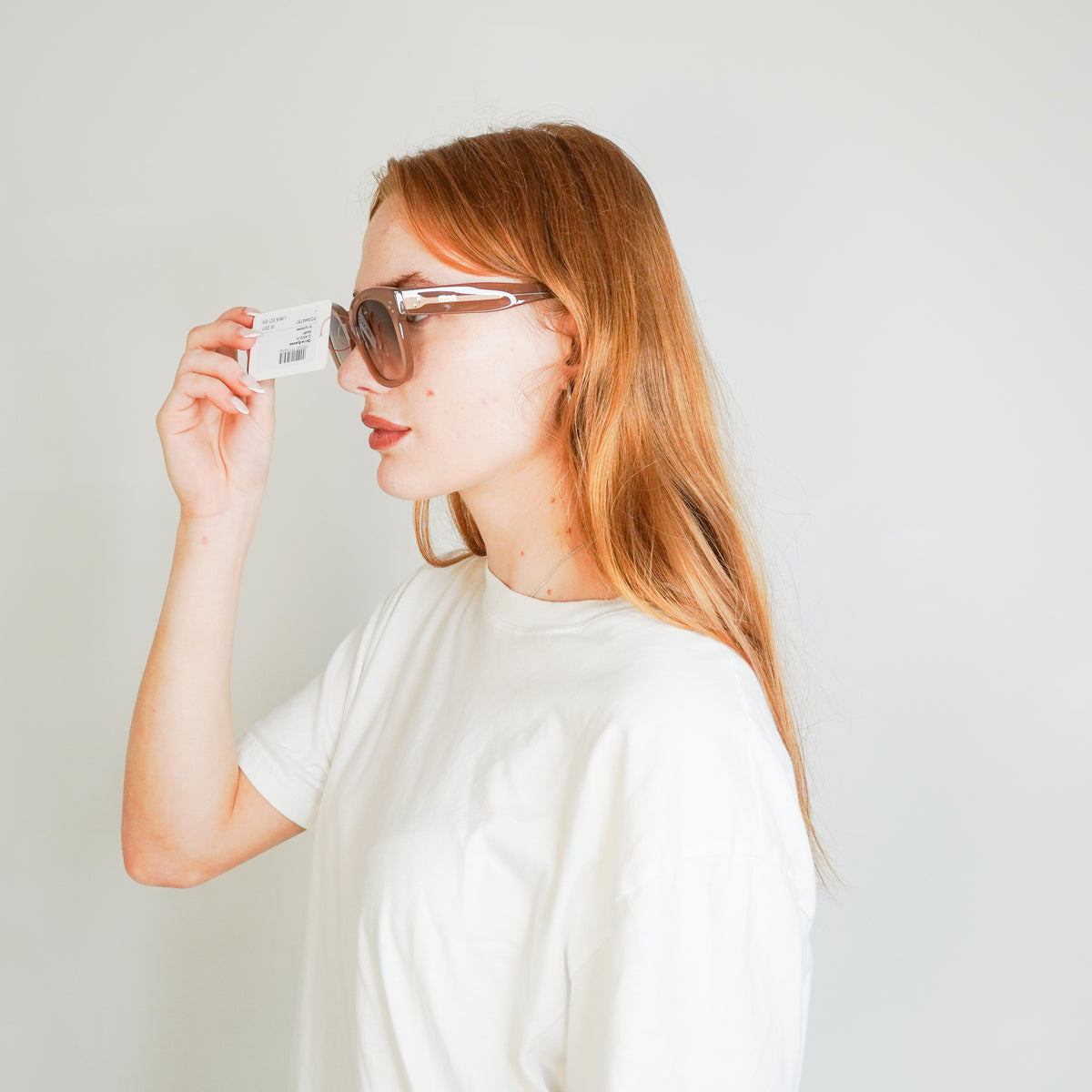 Celine White Oval Triomphe Sunglasses | Authenticated