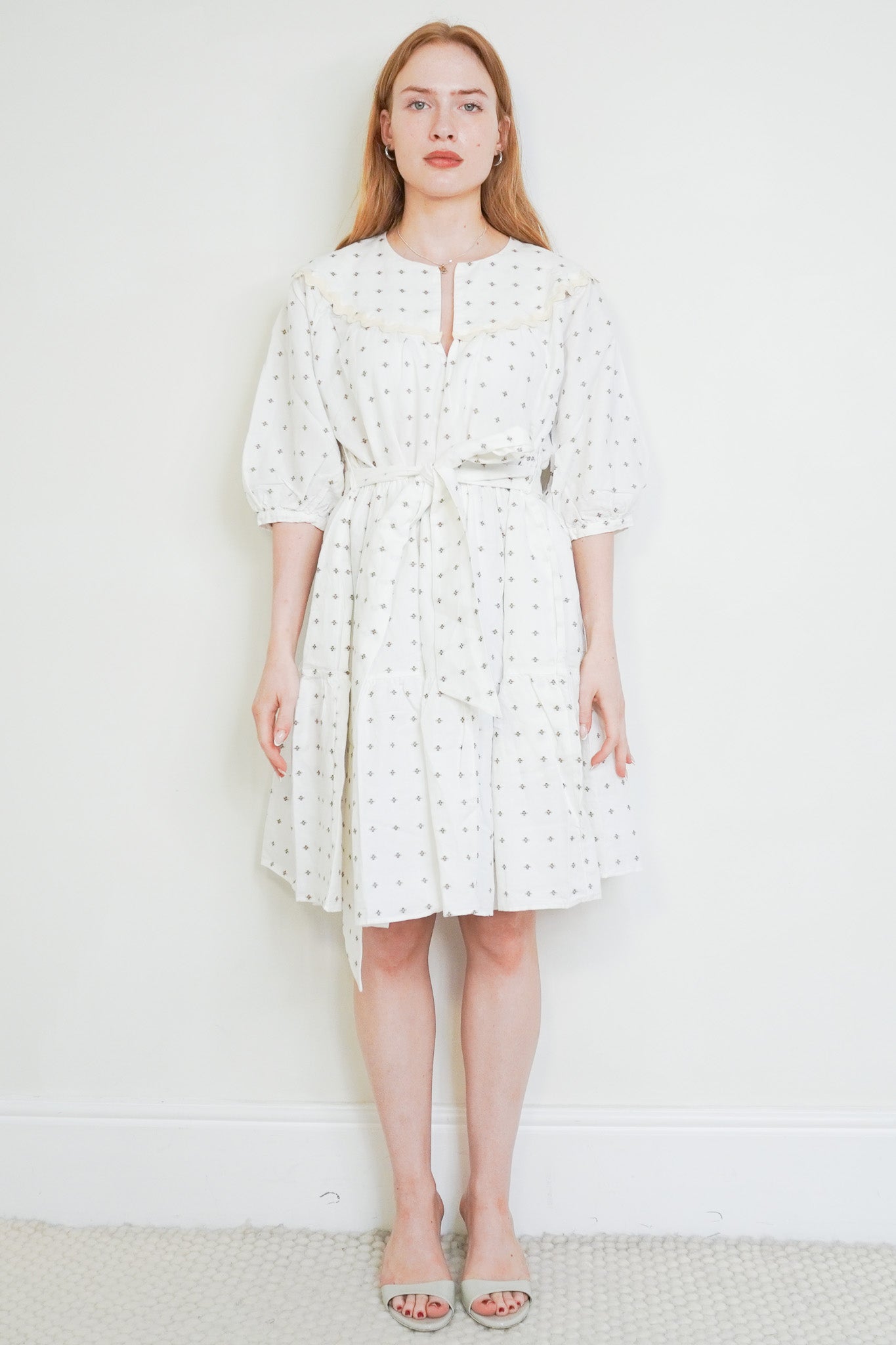 NEW Wiggy Kit White with Olive Clip Dot Dress (RRP £395) | Authentic Preloved
