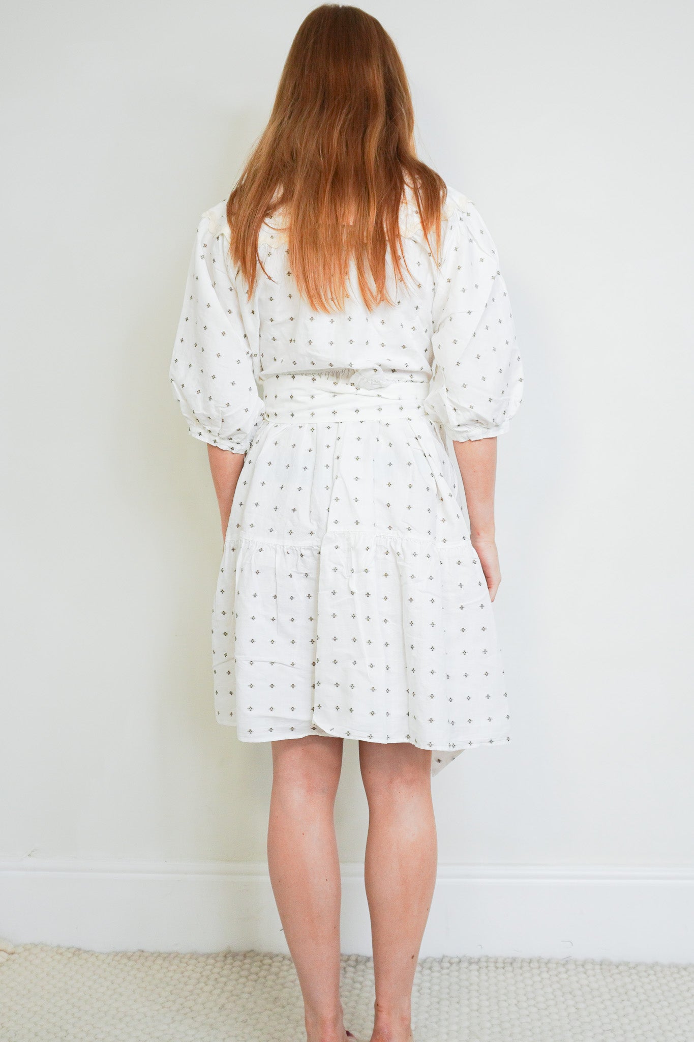 NEW Wiggy Kit White with Olive Clip Dot Dress (RRP £395) | Authentic Preloved