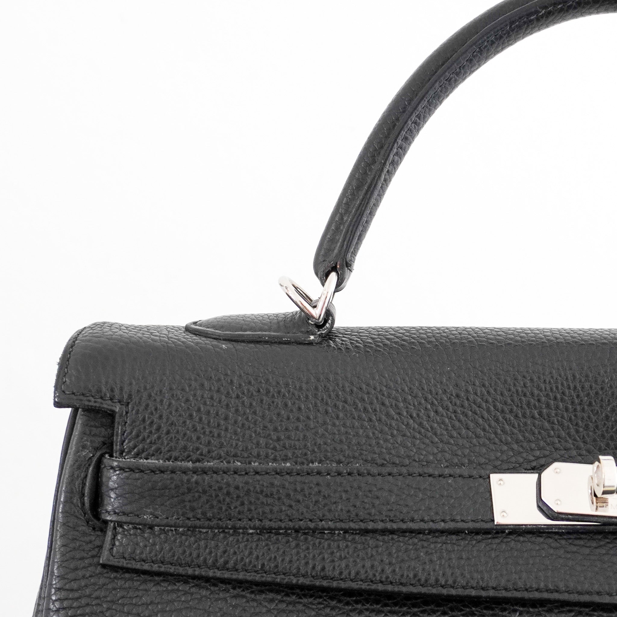 Hermès Kelly 35 Bag (2006) in Noir Togo Leather and Palladium Hardware | Authentic Preloved