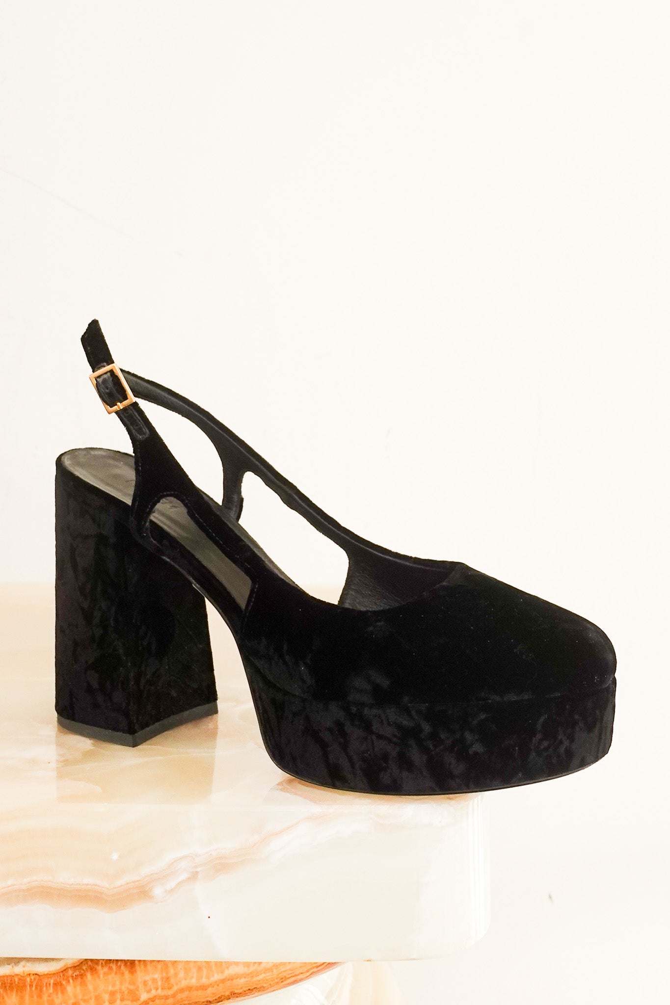 Black velvet sandals RRP £350