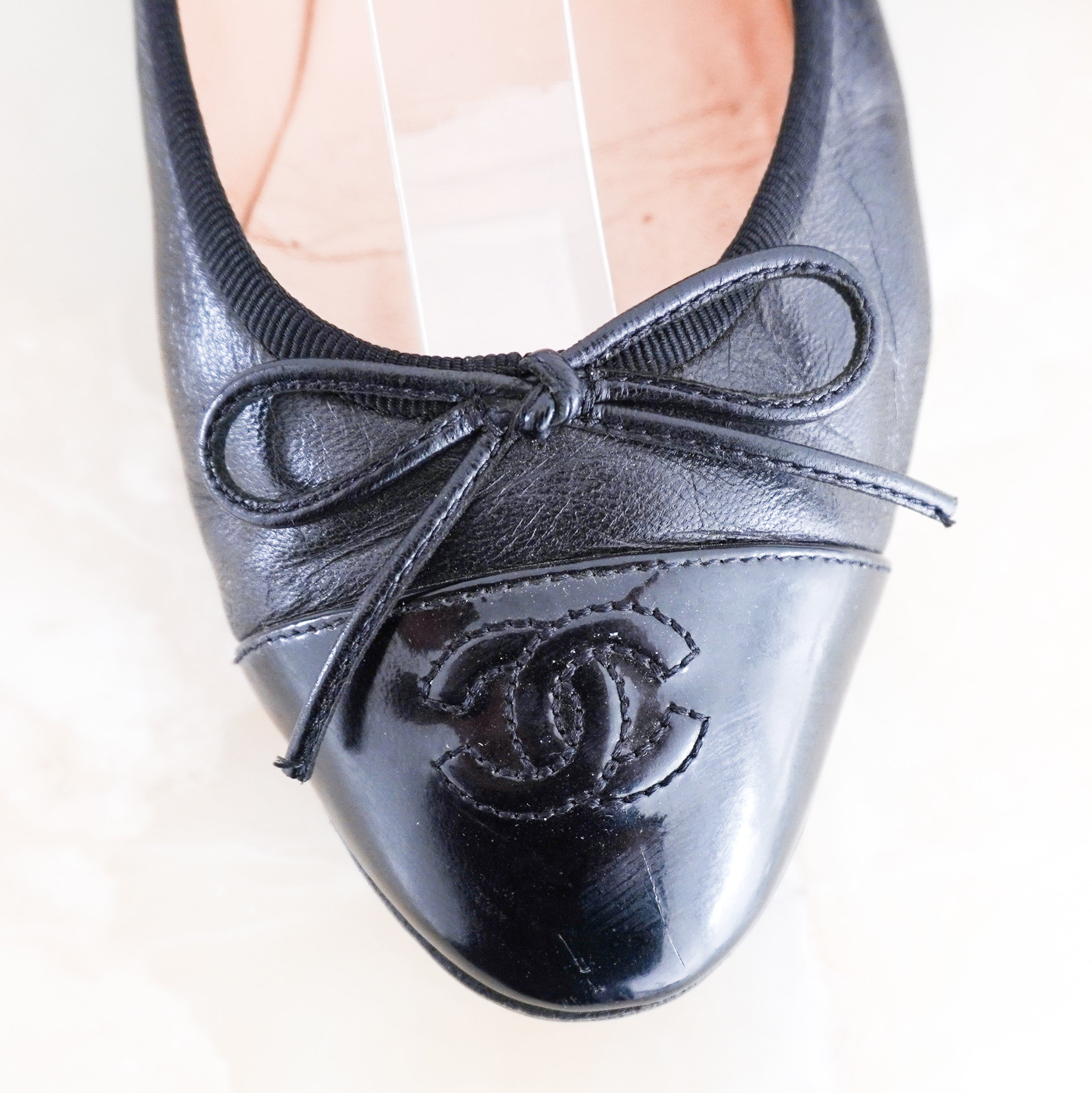 Chanel Black Leather CC Ballet Flats RRP £800 | Authentic Preloved