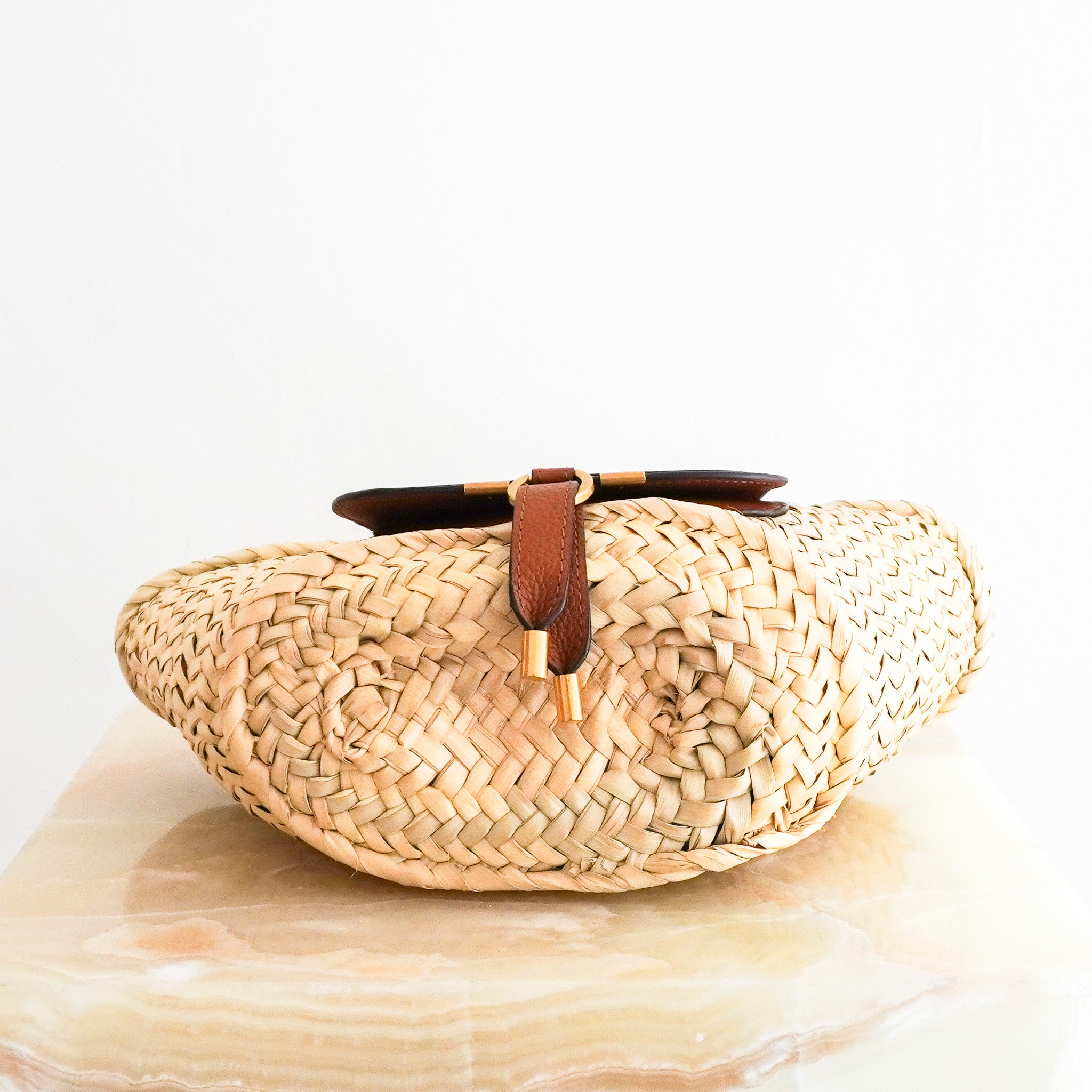 Chloe Marcie Raffia Small Basket Bag | Authentic Preloved