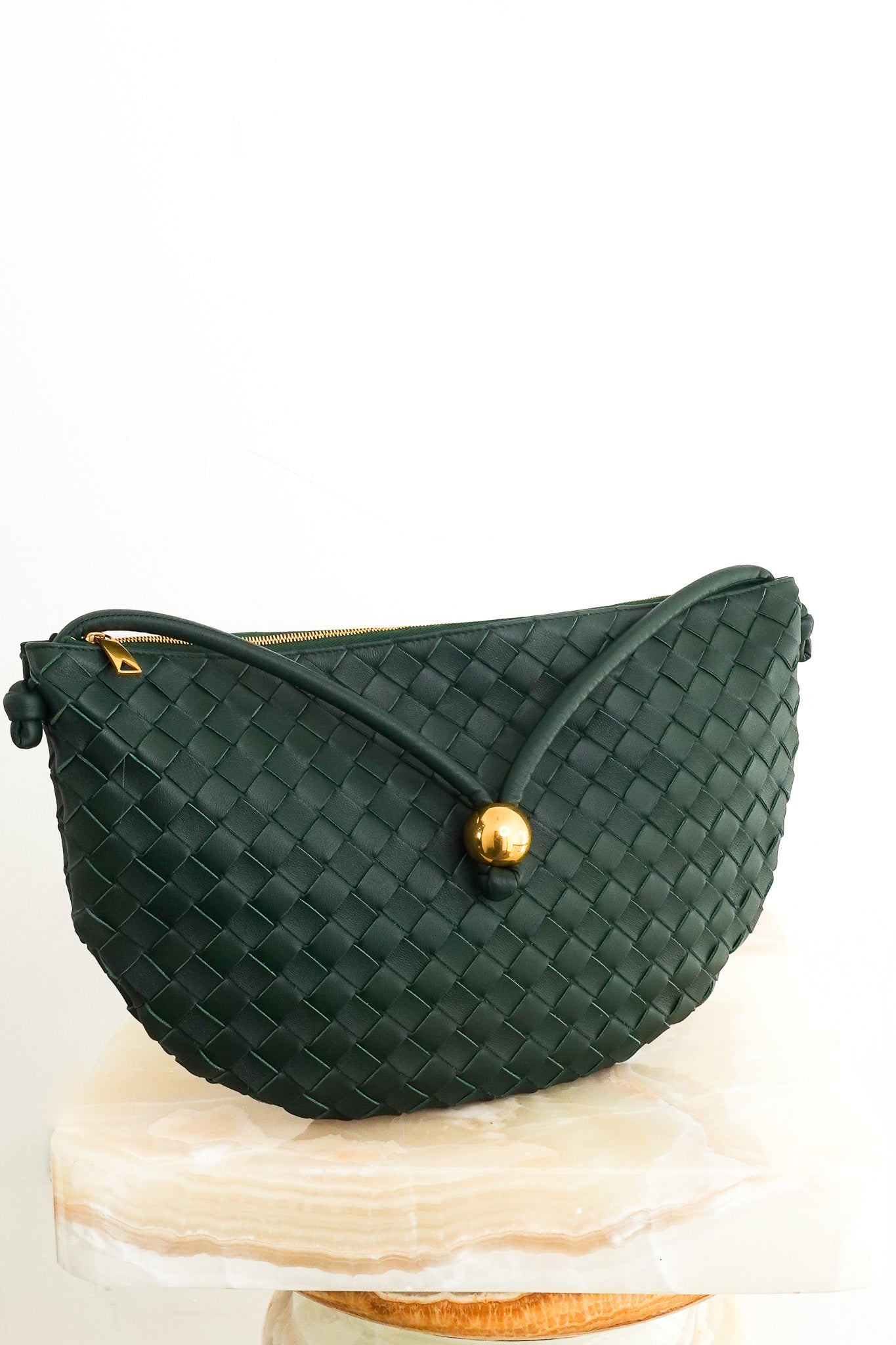 Intreccio Turn Pouch Shoulder Bag Green handbag RRP £1880