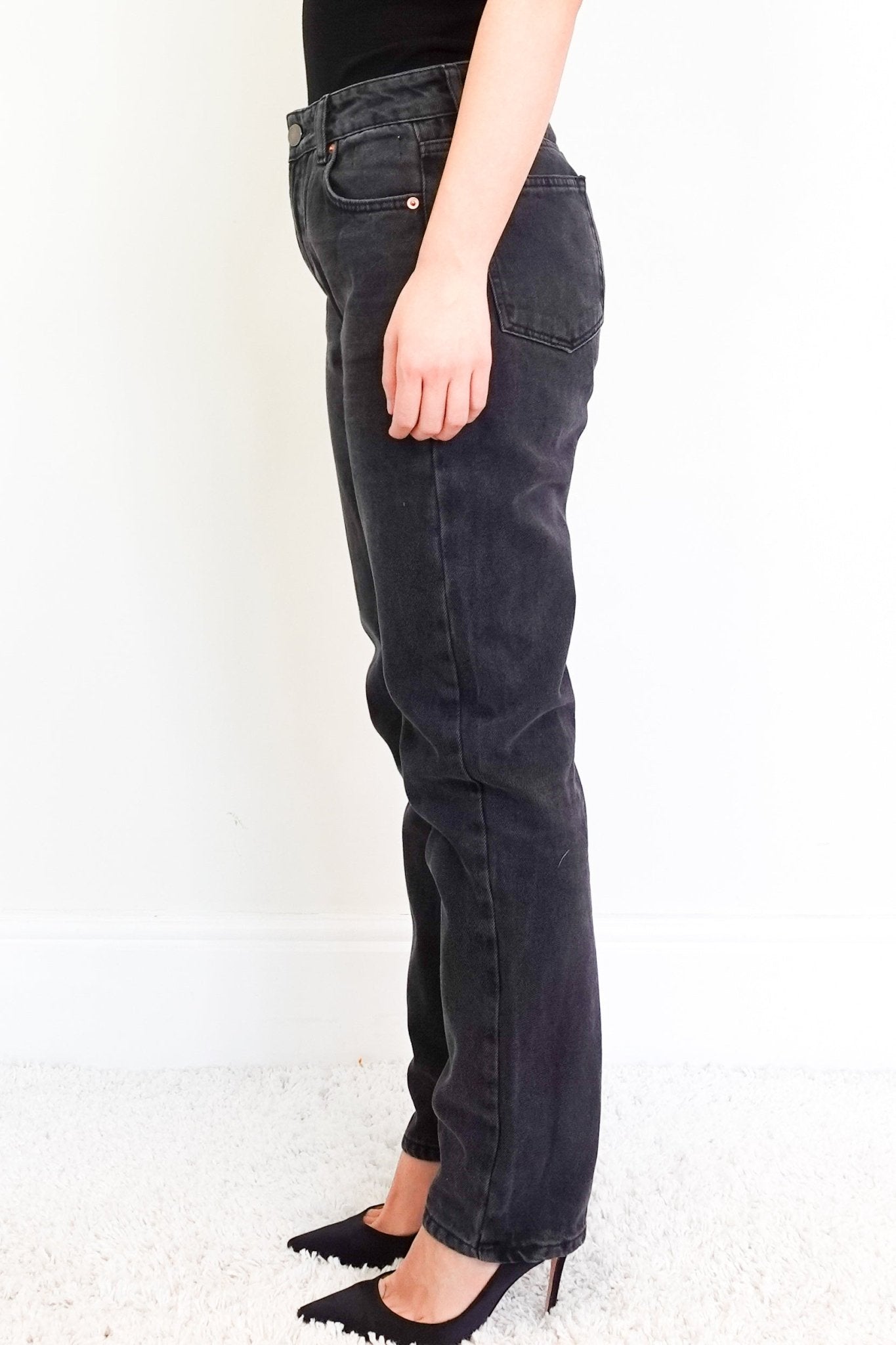Raey Straight Black Jeans RRP £150 - Reloved Again