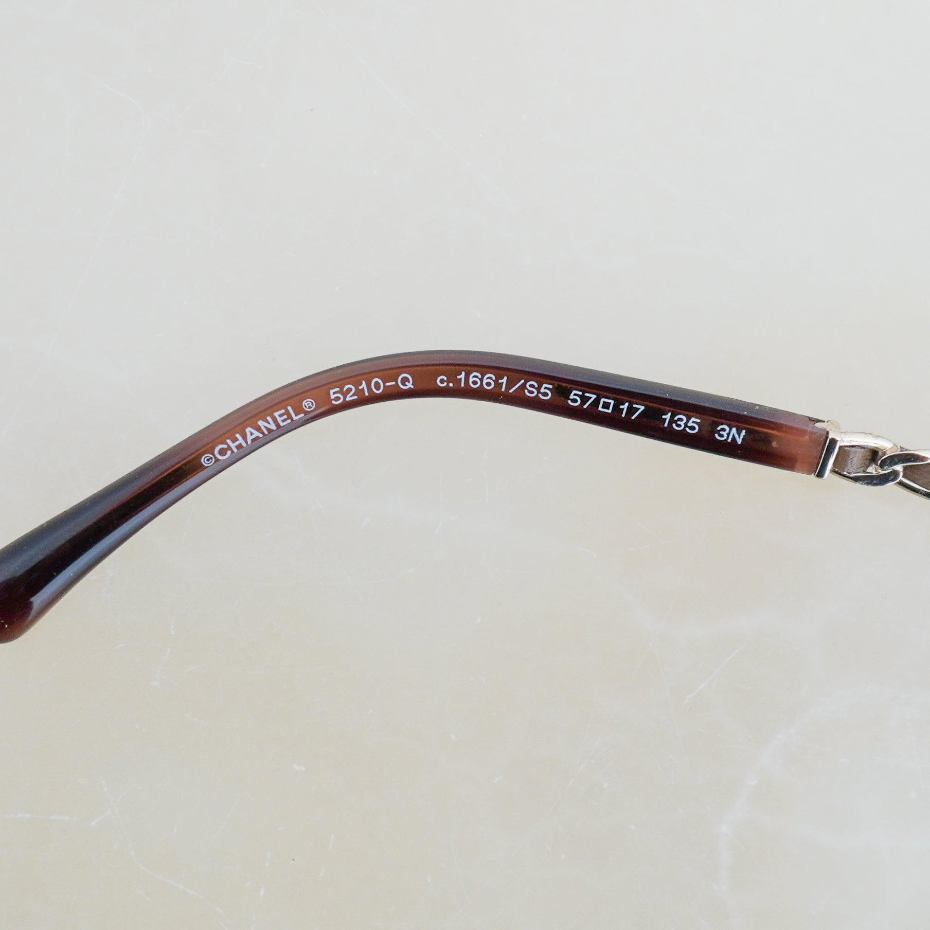 Chanel Brown Gradient Chain Arm Square Sunglasses (RRP £450) | Authentic Preloved FINAL SALE