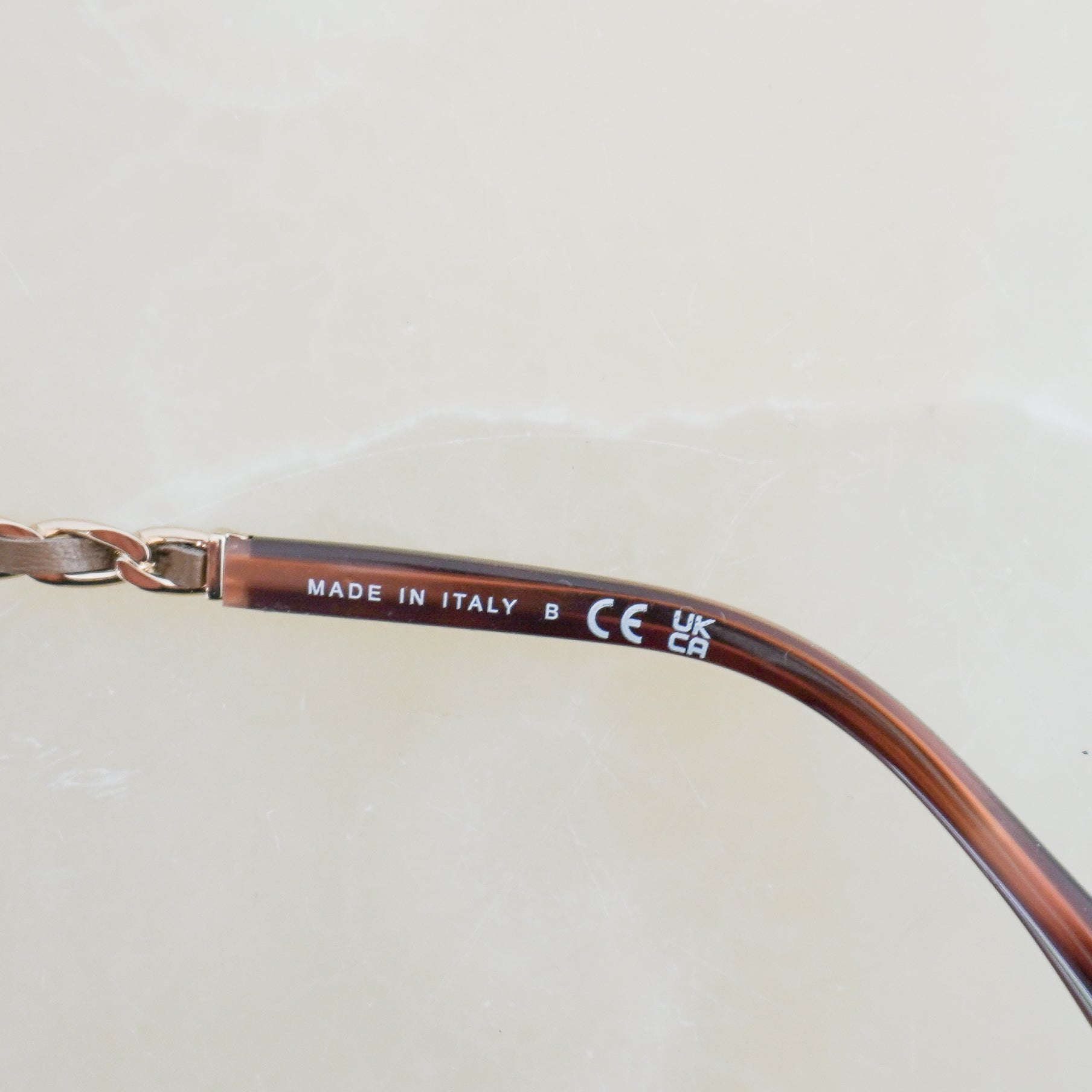Chanel Brown Gradient Chain Arm Square Sunglasses (RRP £450) | Authentic Preloved FINAL SALE