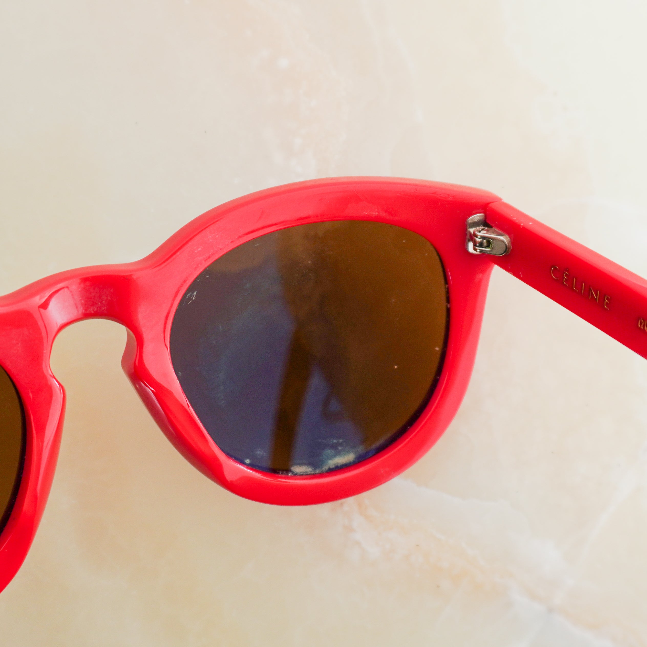 Celine Red Oversized Round Sunglasses CL41801/S J70HK (RRP £340) | Authentic Preloved FINAL SALE