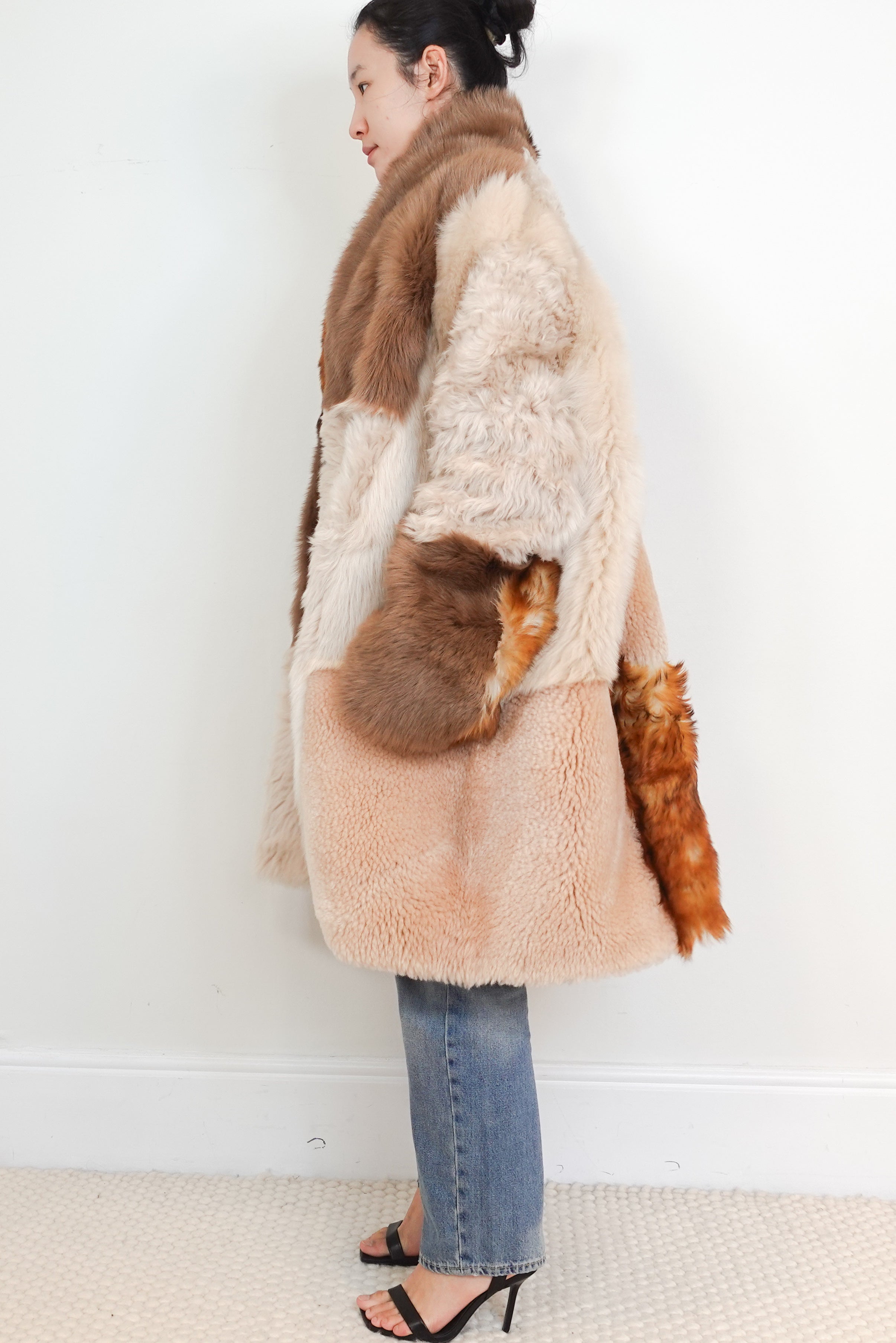 SOLD OUT Raey Brown Lambskin Patchwork Coat RRP £4K | Authentic Preloved