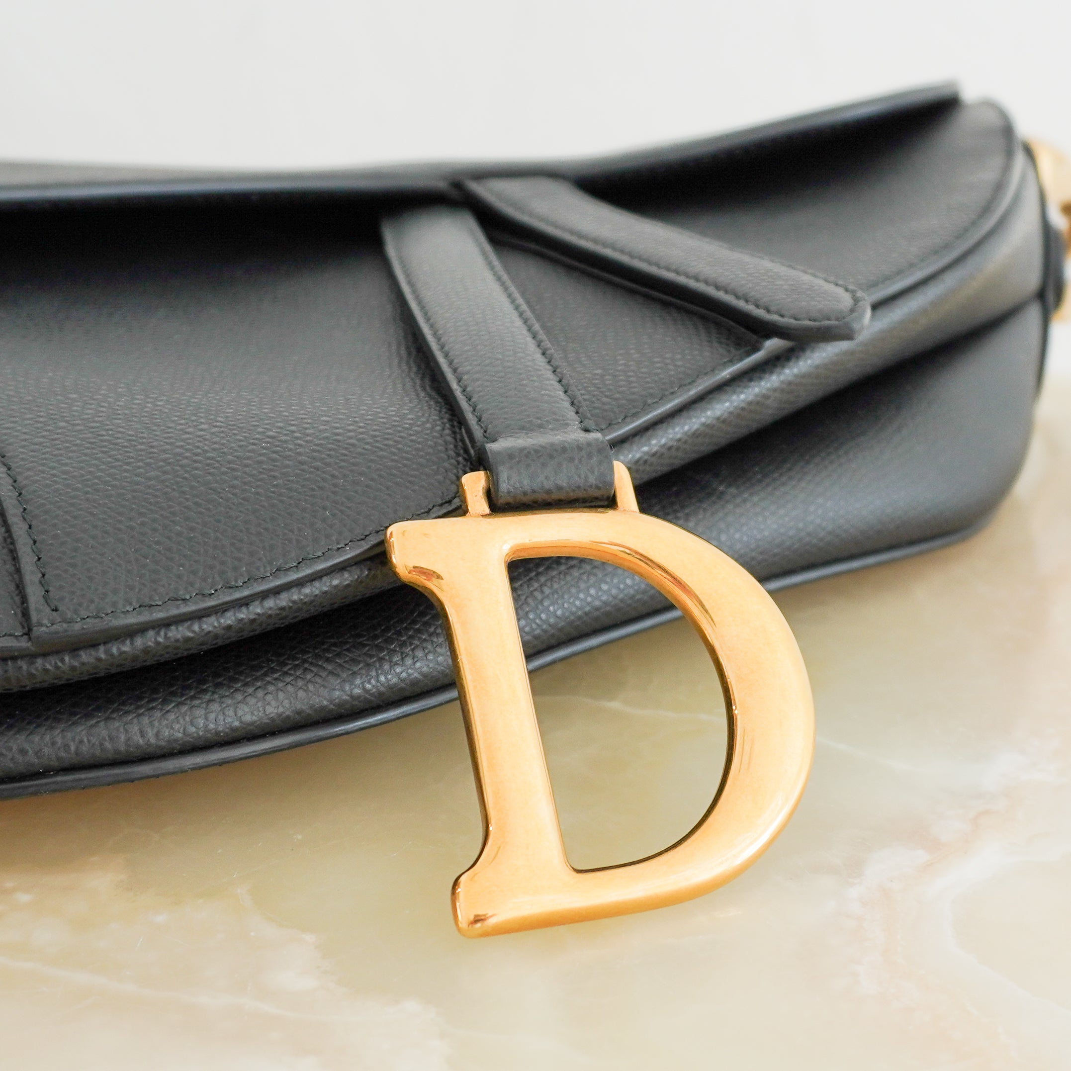 Dior Black Calfskin Medium Saddle Shoulder Bag RRP £3300 | Authentic Preloved