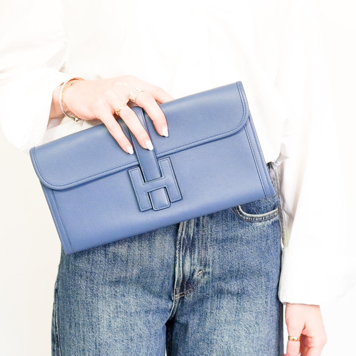 Hermes Jige clutch 29 Blue (RRP 5800) | Authentic Preloved