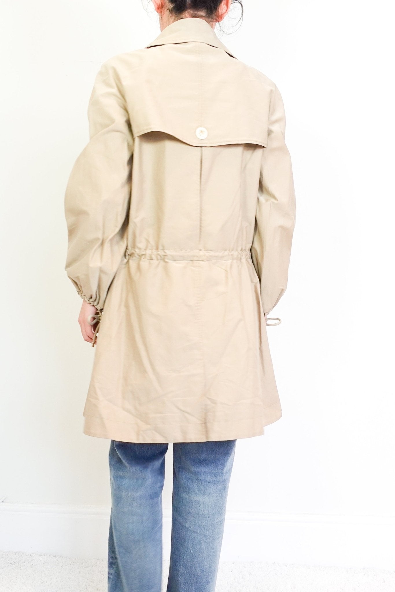 Chanel Beige Parka with Iconic Chain Belt twill RRP £3000 | Authentic Preloved - Reloved Again