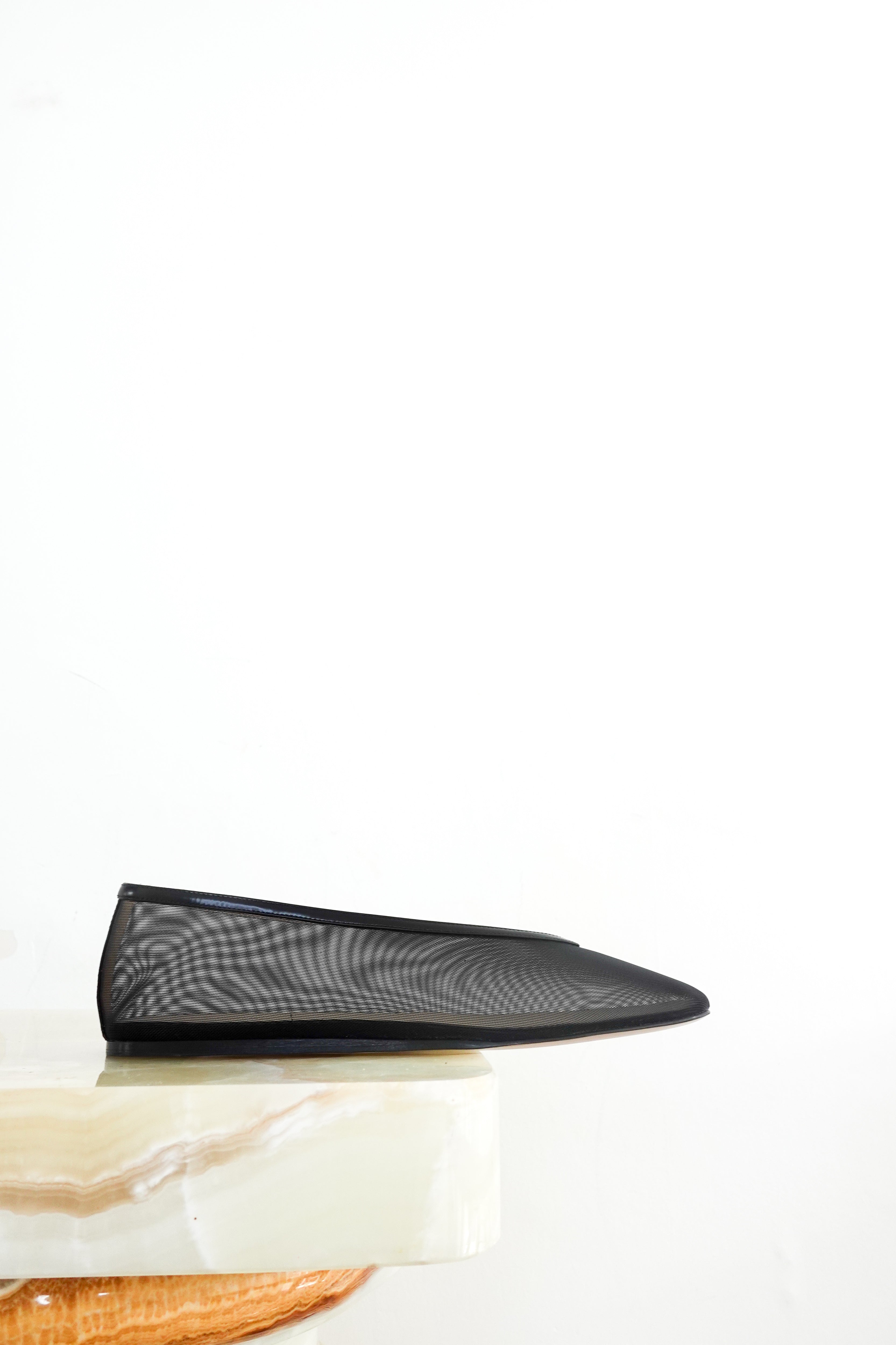 Luna mesh black ballet slipper RRP £365