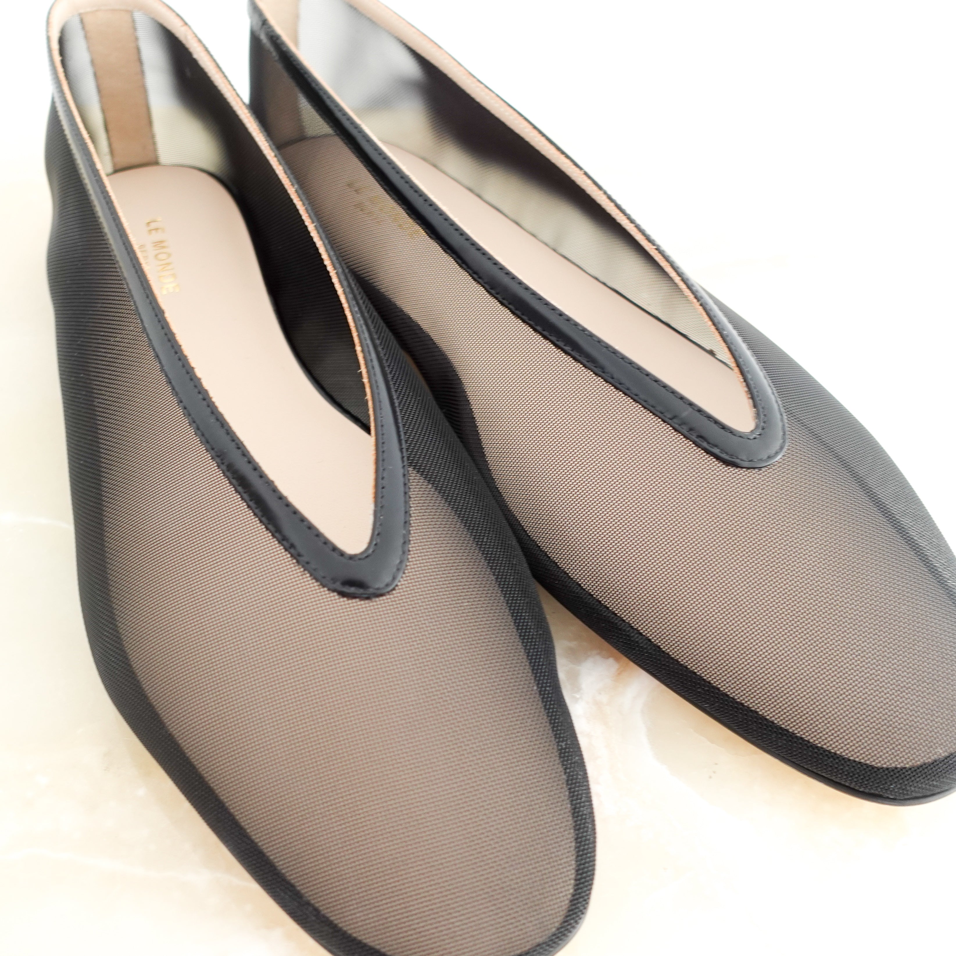 Luna mesh black ballet slipper RRP £365