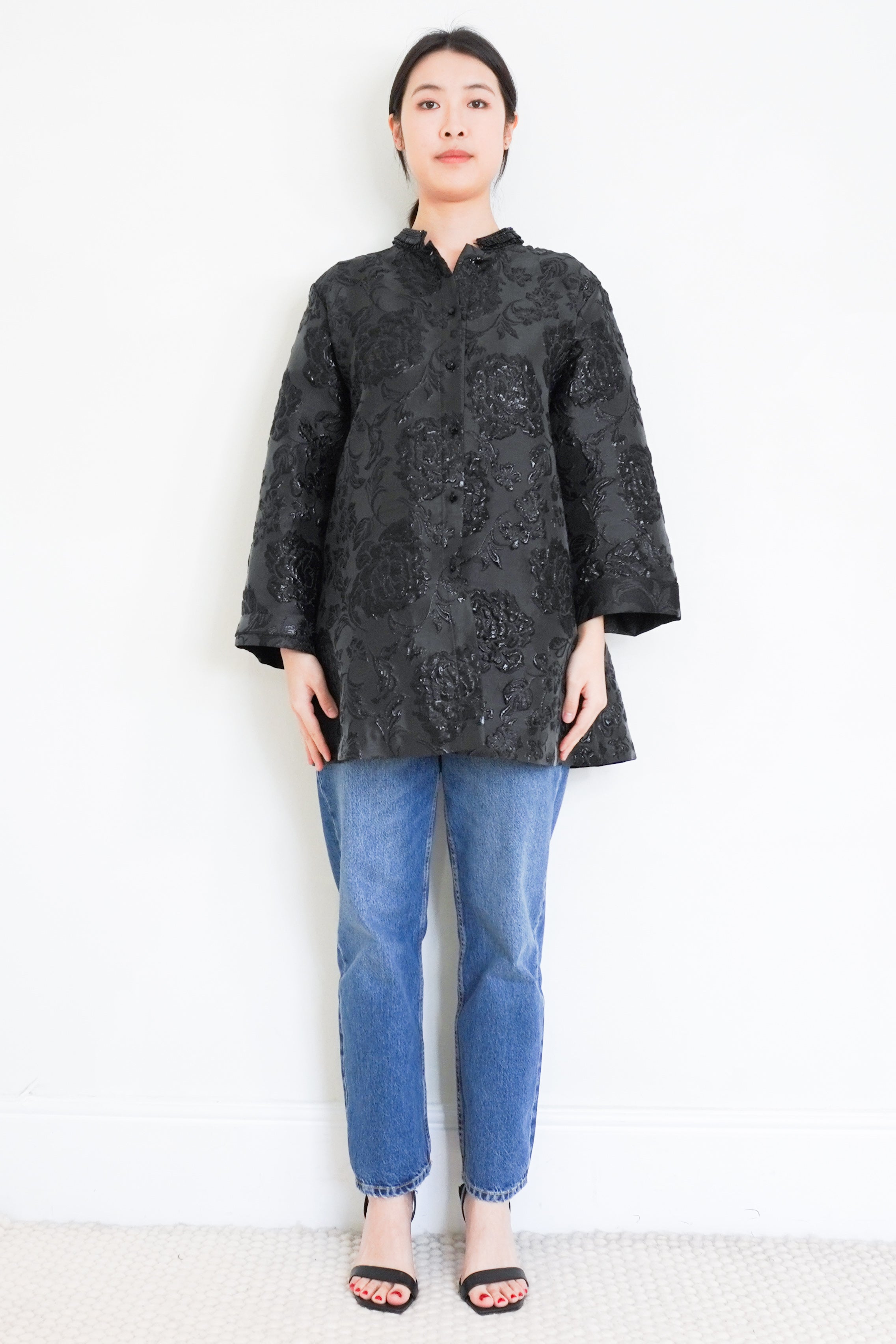 Marina Rinaldi Black Embellished Evening Top RRP £240 | Authentic Preloved