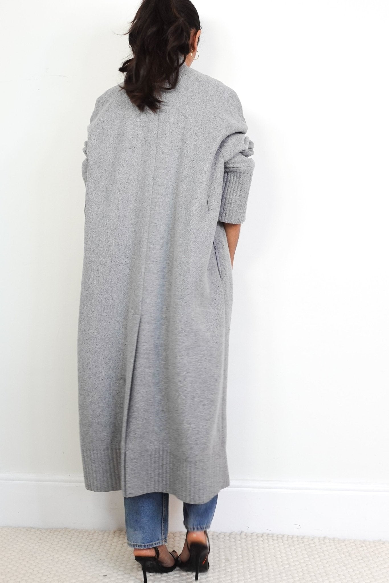 Bevza Light Grey Kimono Long Line Coat RRP £700 | Authentic Preloved