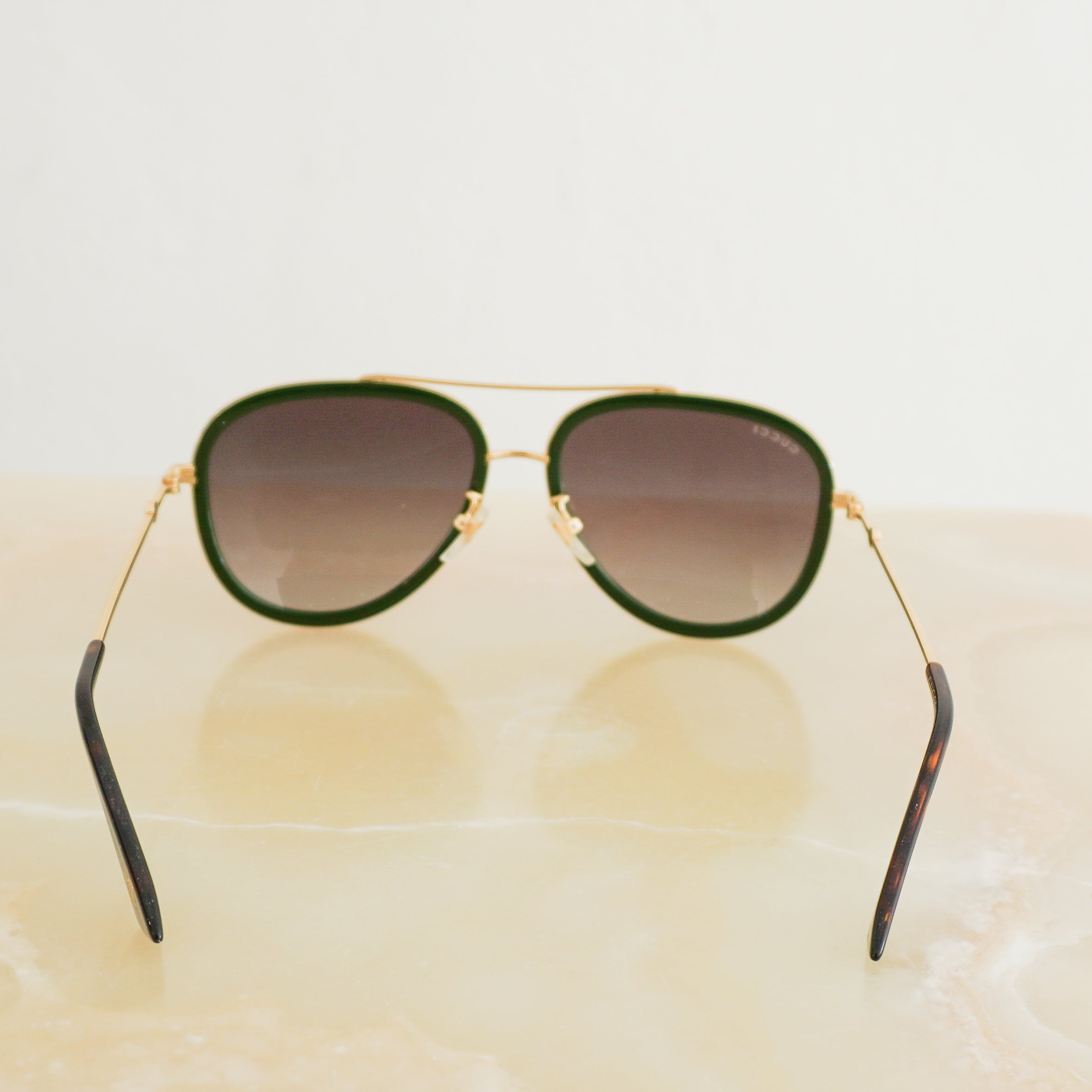 Gucci Green & Gold Aviator Sunglasses (RRP £350) | Authentic Preloved FINAL SALE