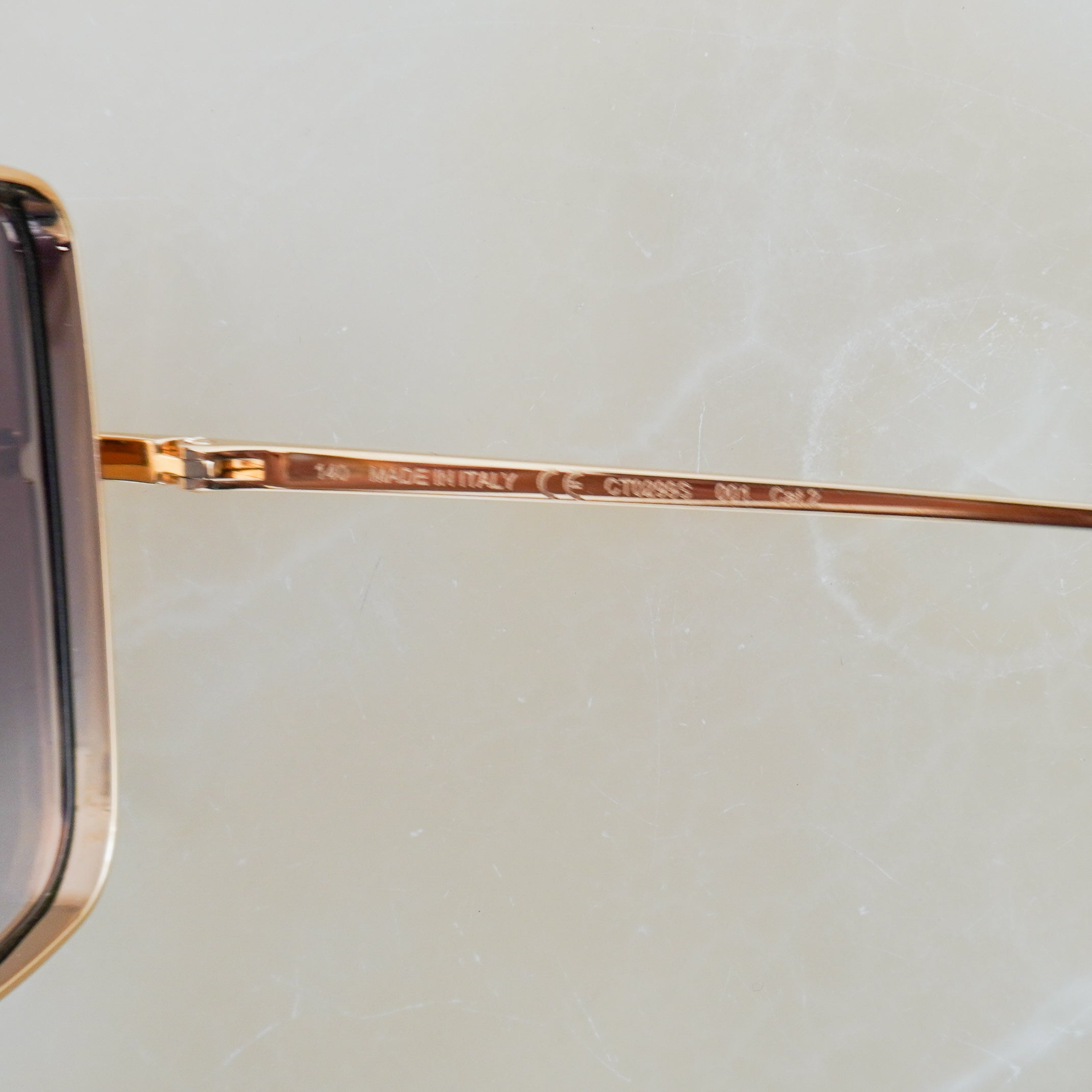 Cartier Panthère De Cartier Gold-Tone Square Sunglasses (RRP £865) | Authentic Preloved FINAL SALE