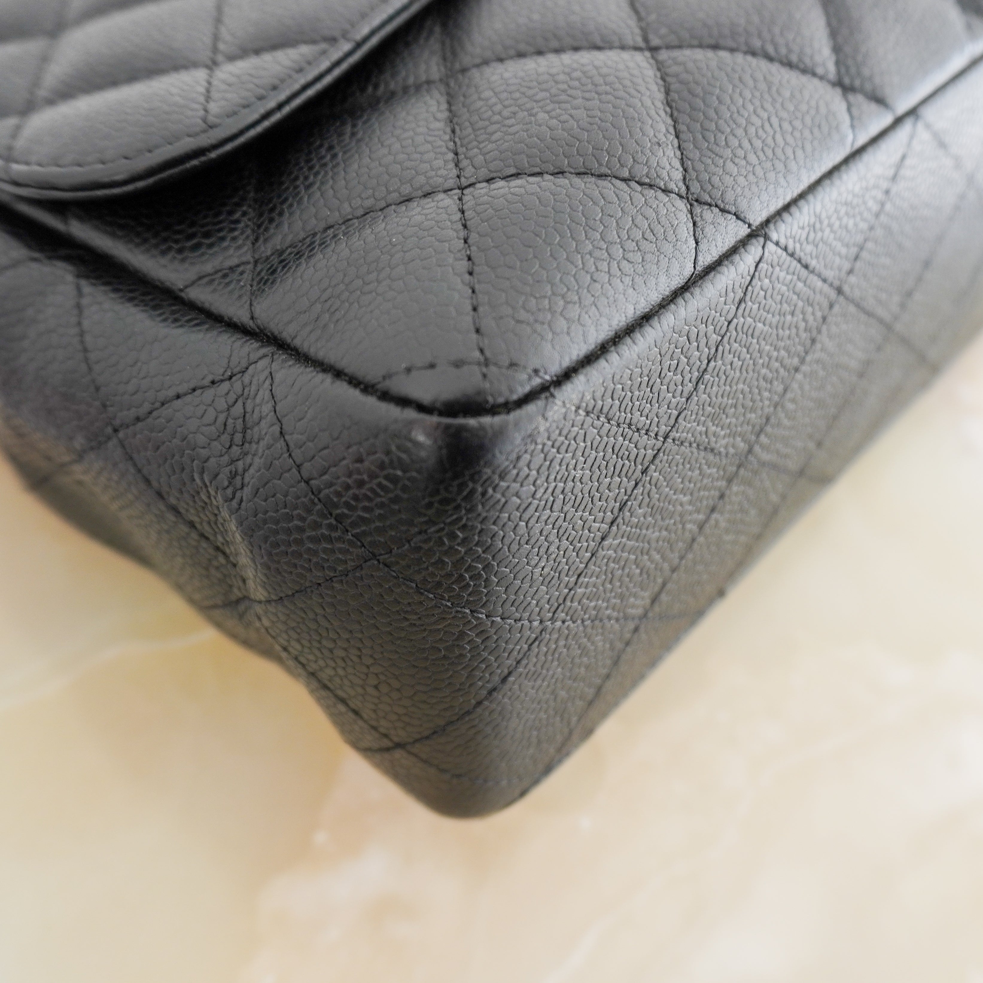Chanel Black Large Classic Single Flap Bag Lambskin with Gold-Tone Hardware (RRP £9830) | Authentic Preloved