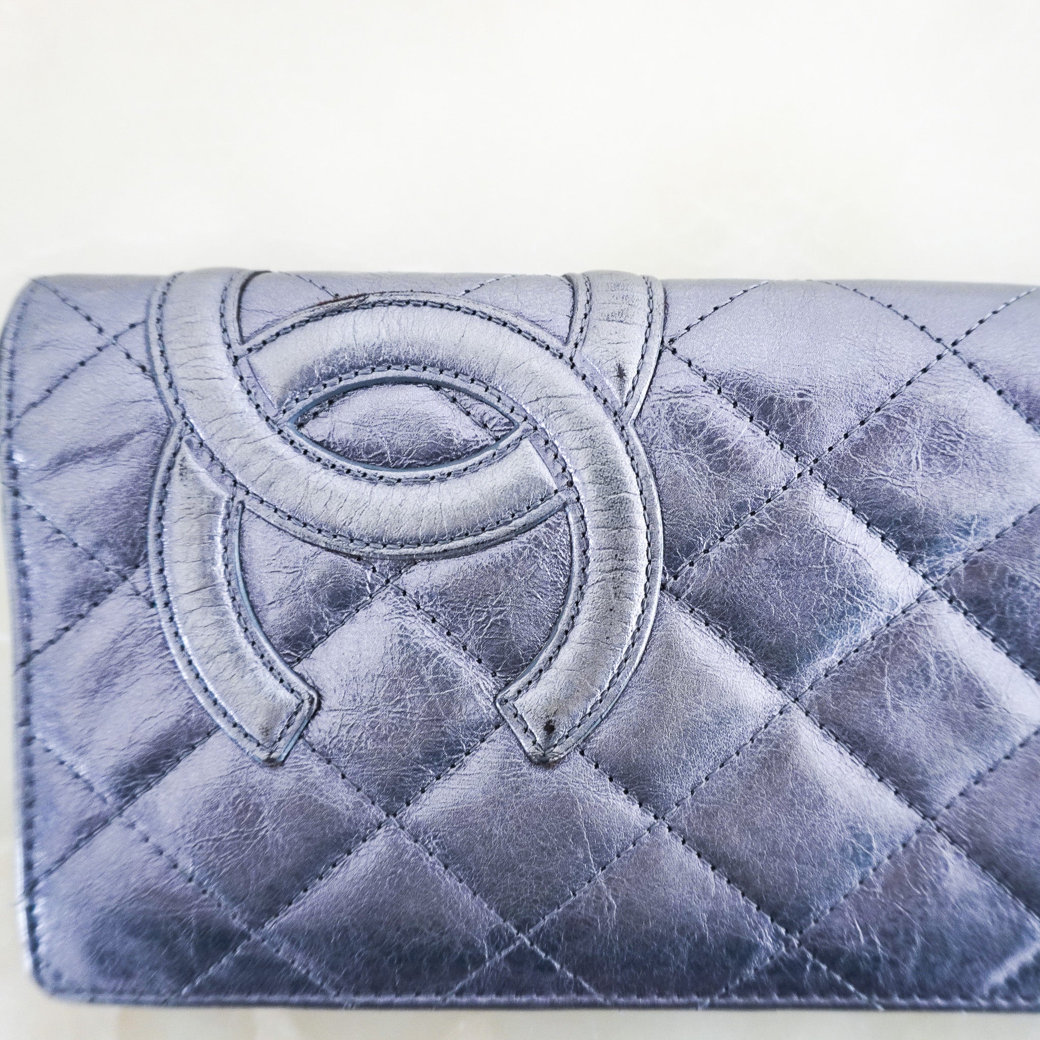 Chanel CC Cambon Long Line Wallet in Grey RRP £1200 | Authentic Preloved