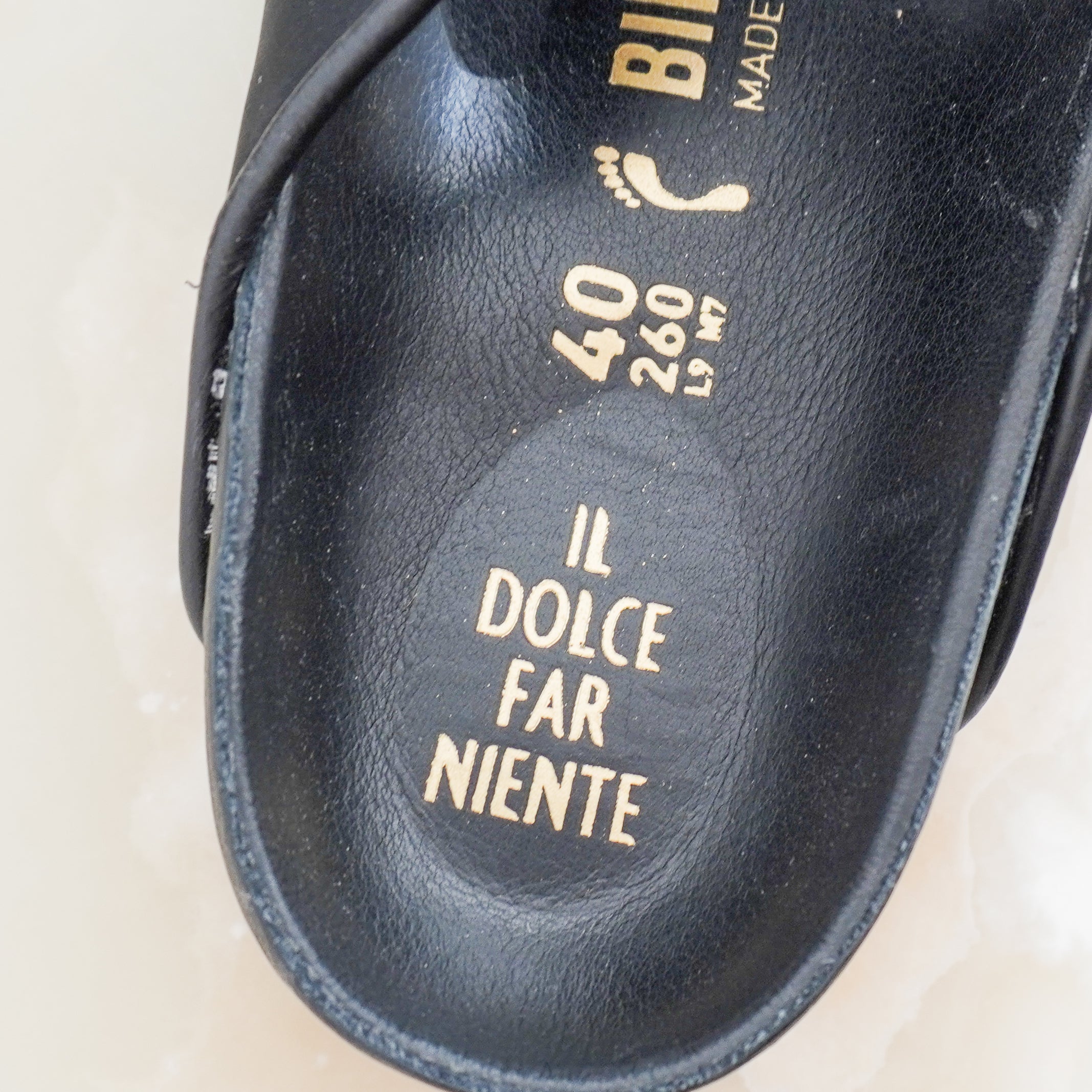 Birkenstock x Il Dolce Far Niente Arizona Satin Sandals Black & Gold (RRP £360) | Authentic Preloved