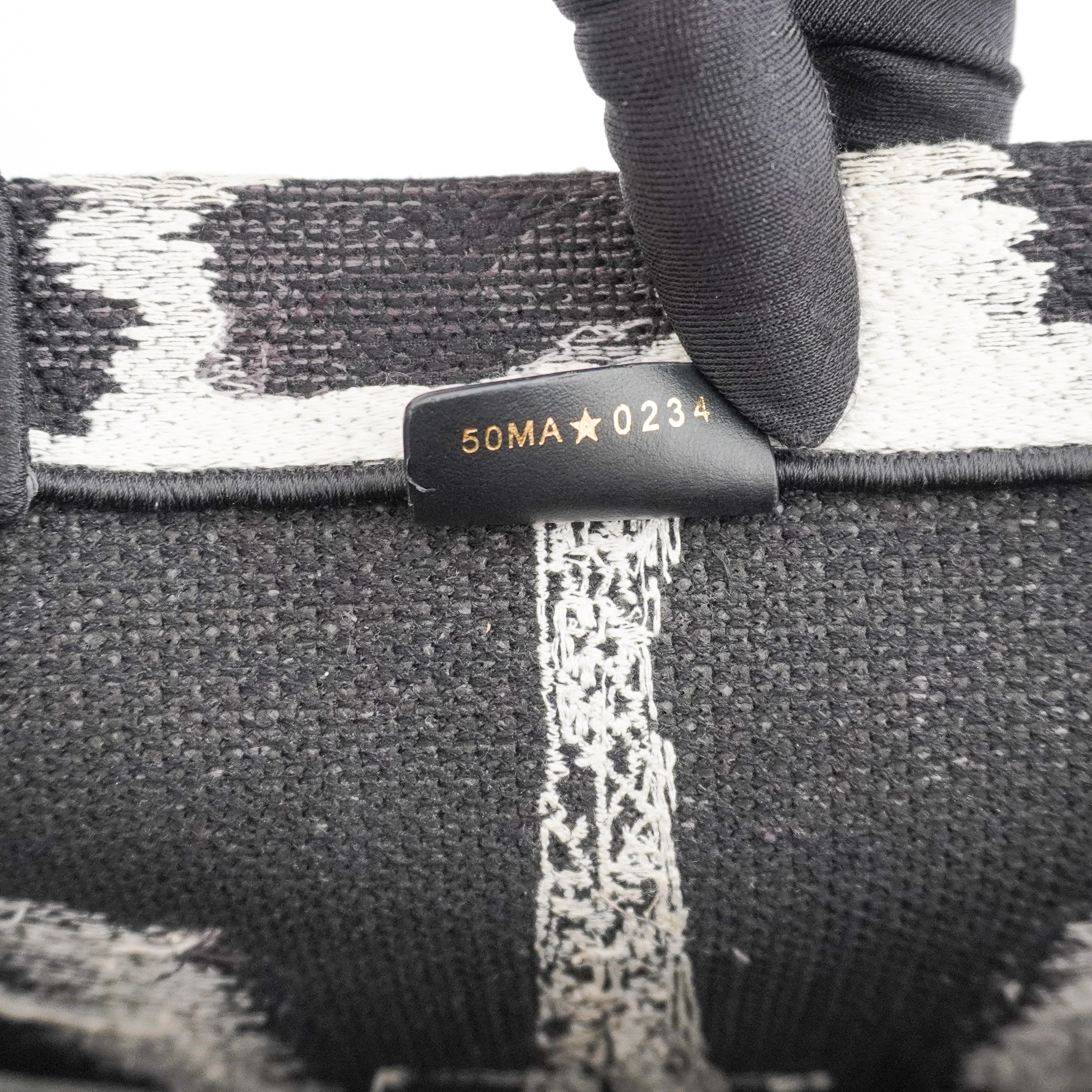 Dior Paris Medium Book Tote in Black & White Embroidery (RRP £2500) | Authentic Preloved