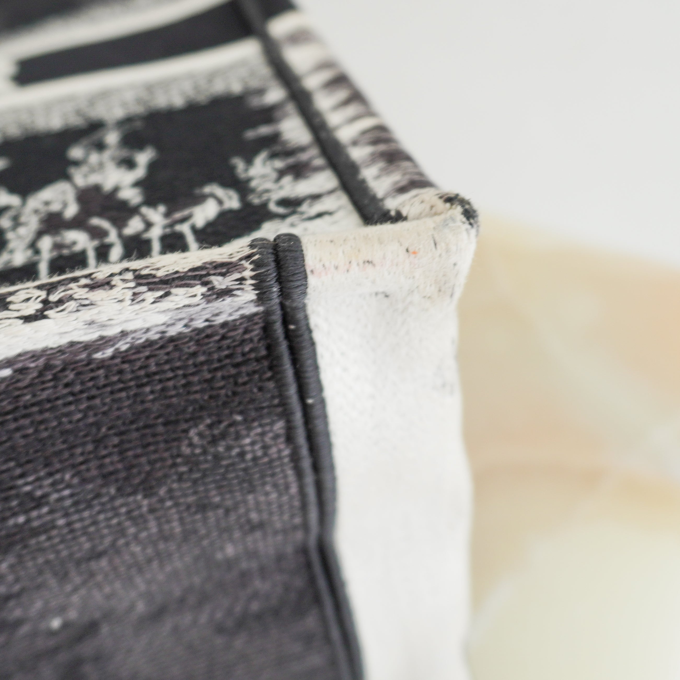 Dior Paris Medium Book Tote in Black & White Embroidery (RRP £2500) | Authentic Preloved