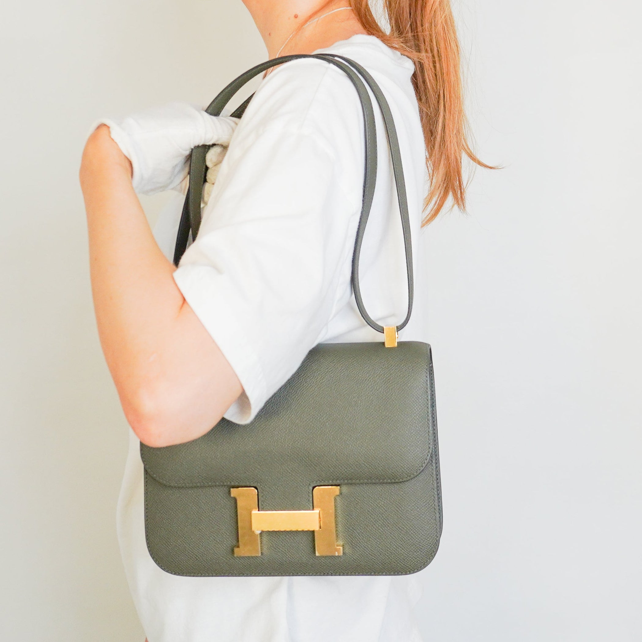 Hermès Constance 24 Epsom Leather Bag in Vert de Gris with Gold Hardware | Authentic Preloved